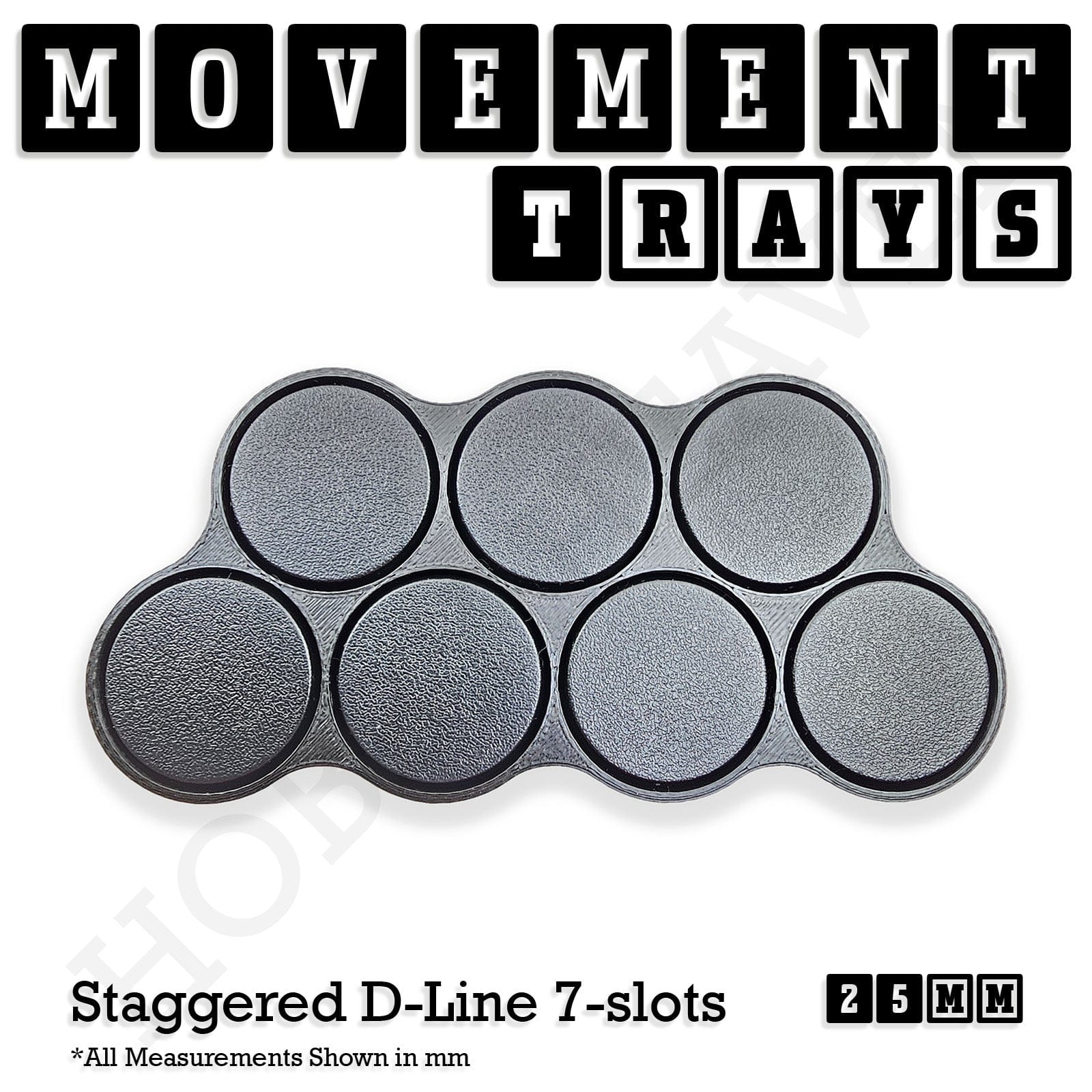 Movement Tray 25mm Movement Trays for Tabletop Games | Waargaming | Full Range