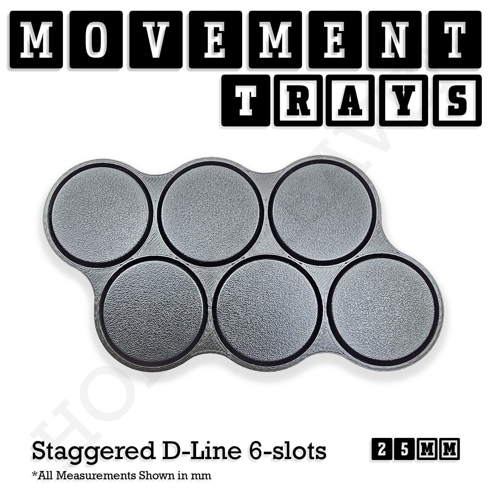 Movement Tray 25mm Movement Trays for Tabletop Games | Waargaming | Full Range
