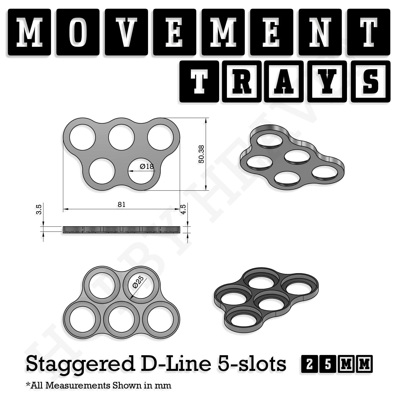 Movement Tray 25mm Movement Trays for Tabletop Games | Waargaming | Full Range