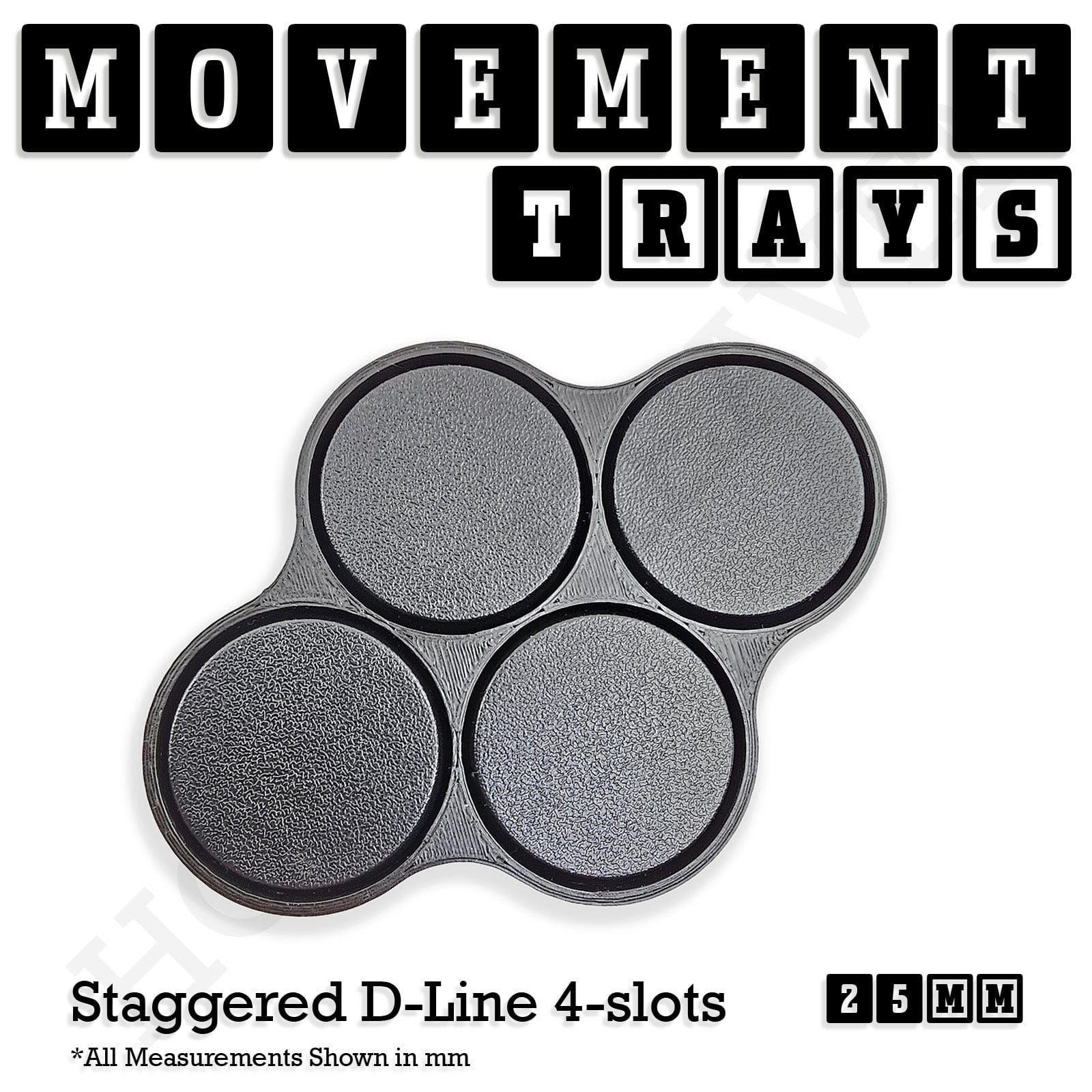 Movement Tray 25mm Movement Trays for Tabletop Games | Waargaming | Full Range