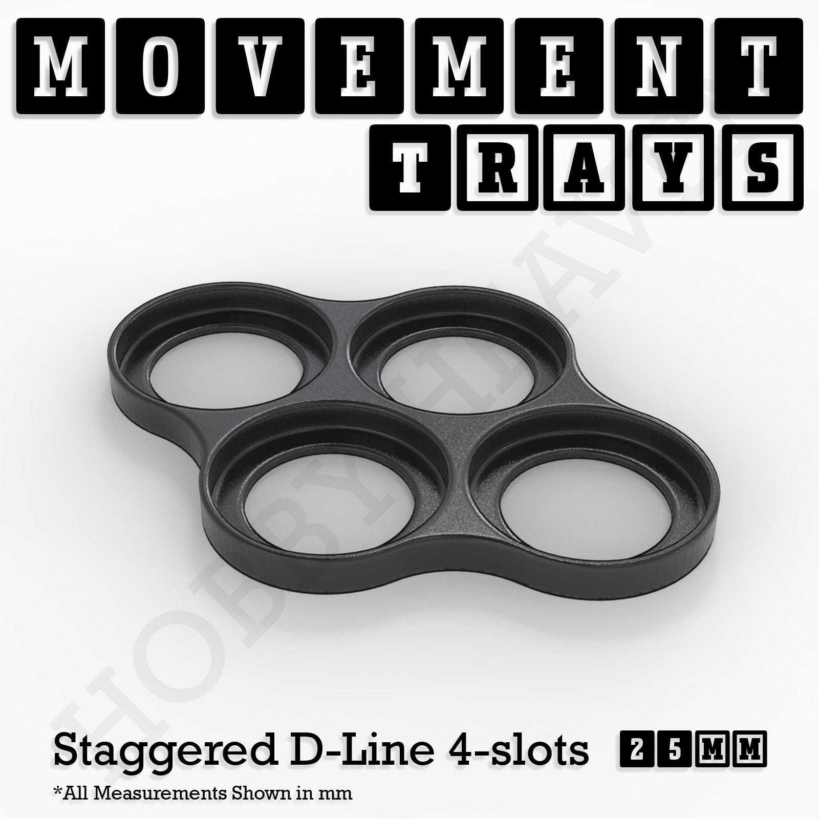 Movement Tray 25mm Movement Trays for Tabletop Games | Waargaming | Full Range