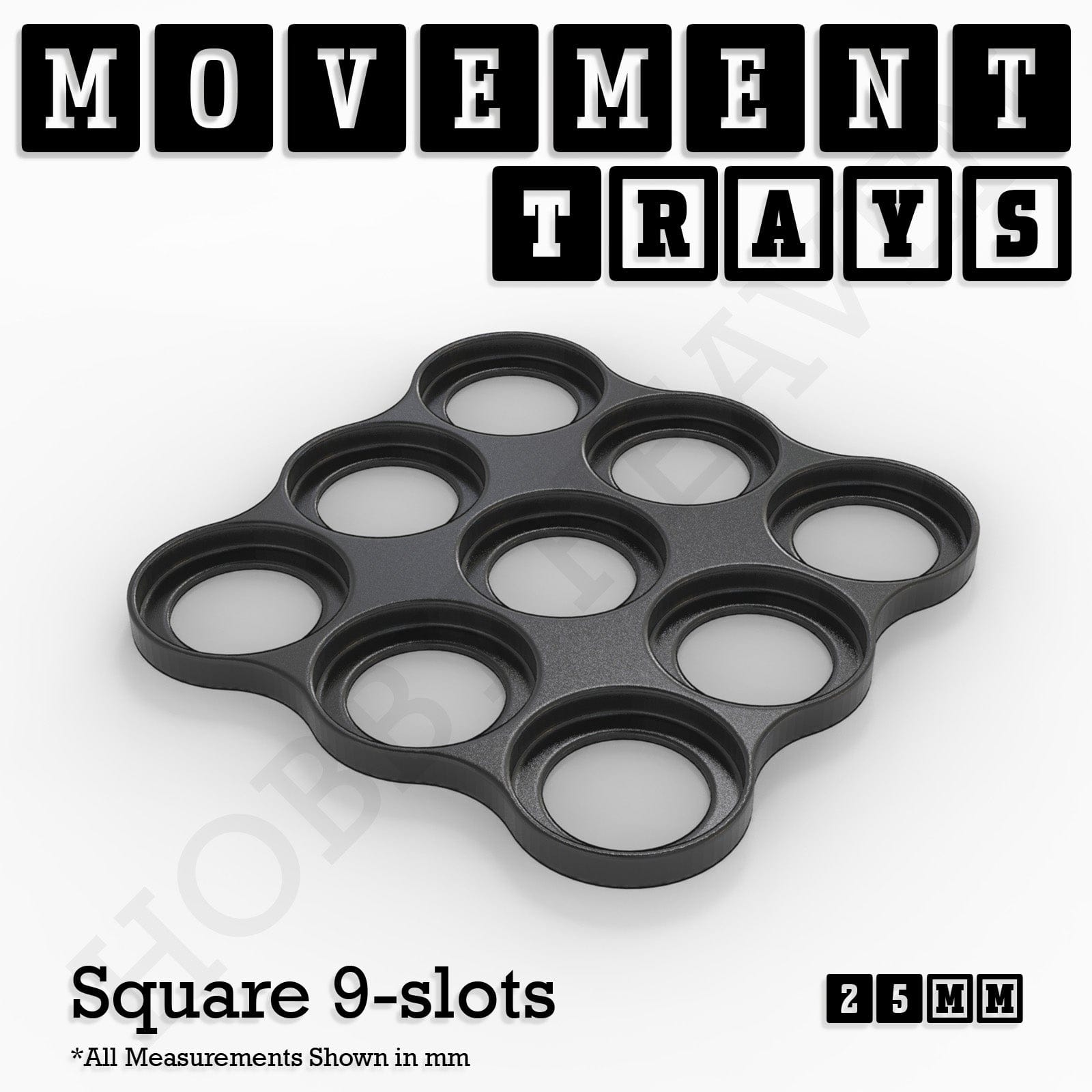 Movement Tray 25mm Movement Trays for Tabletop Games | Waargaming | Full Range