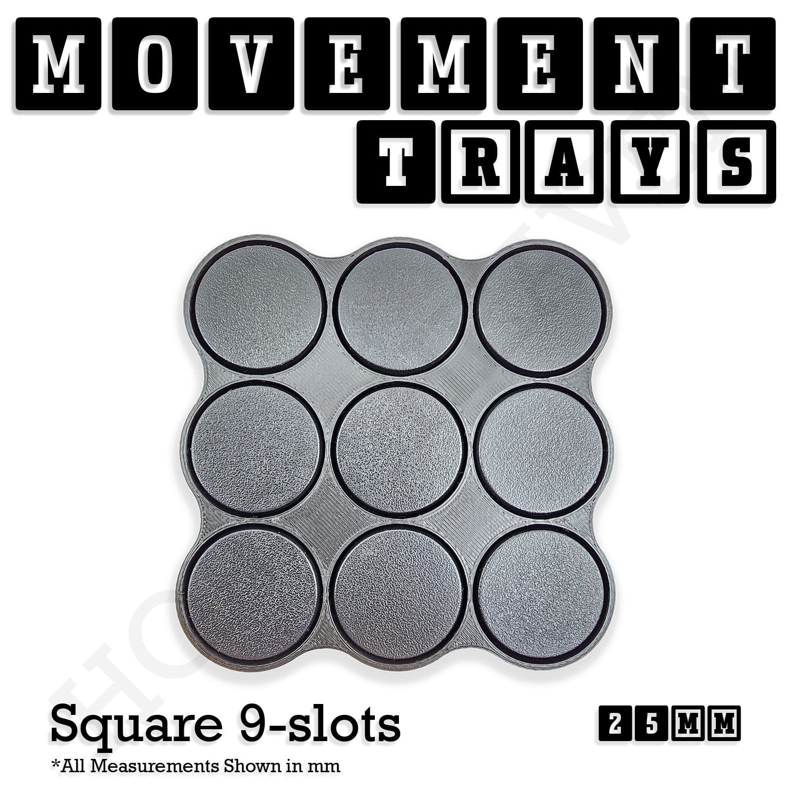 Movement Tray 25mm Movement Trays for Tabletop Games | Waargaming | Full Range