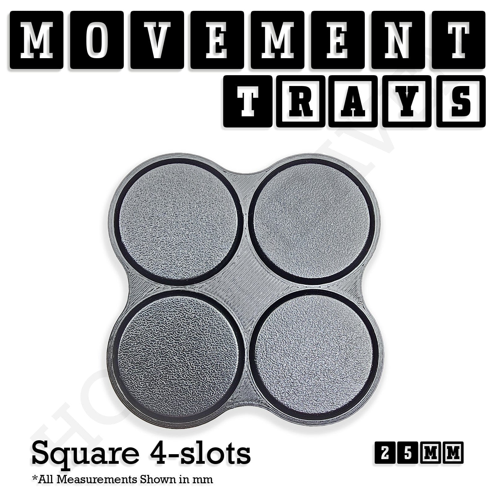 Movement Tray 25mm Movement Trays for Tabletop Games | Waargaming | Full Range