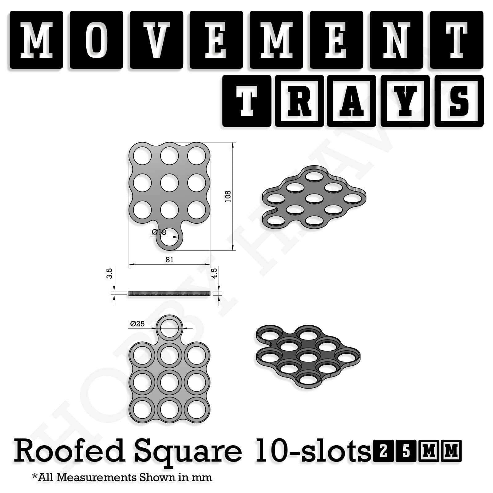 Movement Tray 25mm Movement Trays for Tabletop Games | Waargaming | Full Range