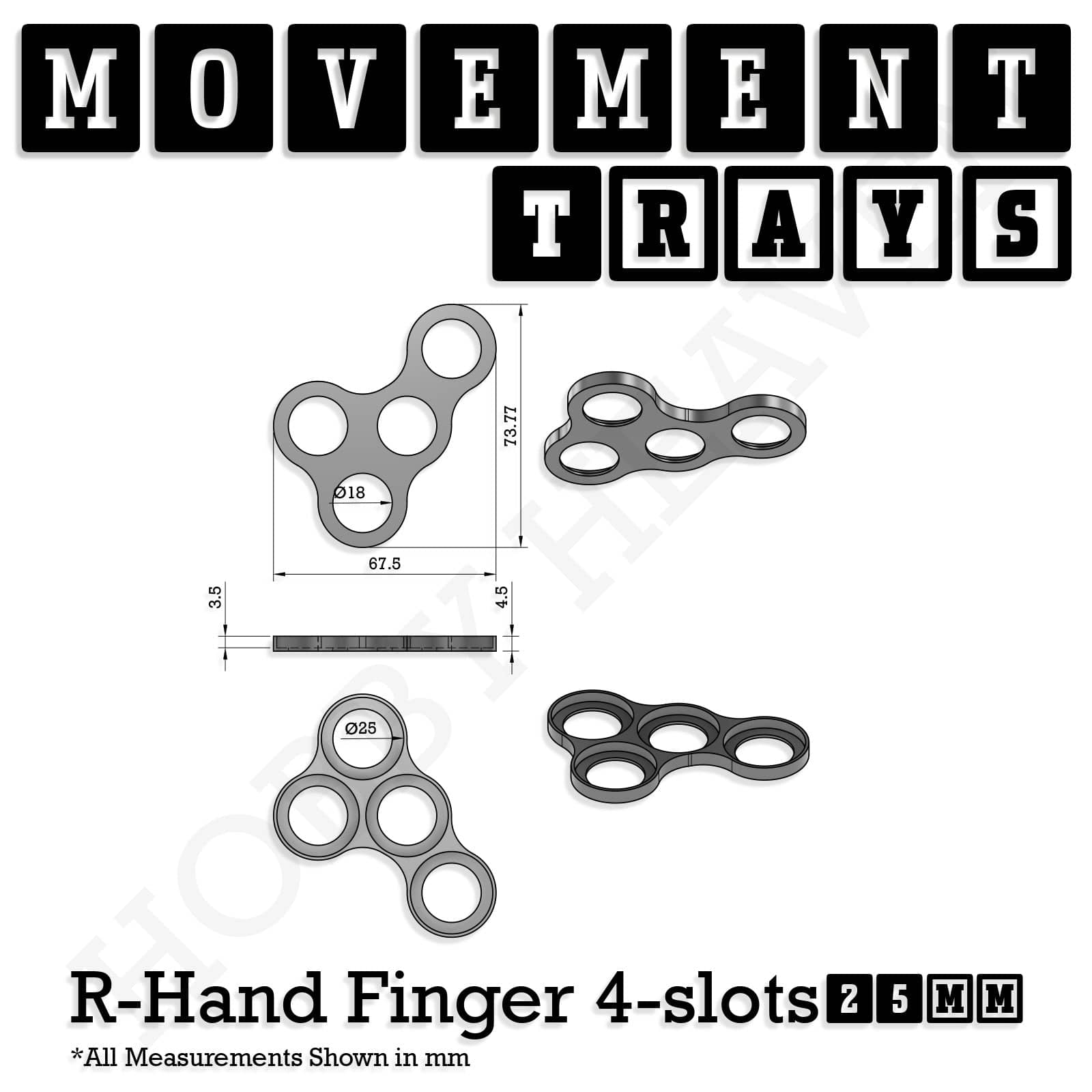 Movement Tray 25mm Movement Trays for Tabletop Games | Waargaming | Full Range