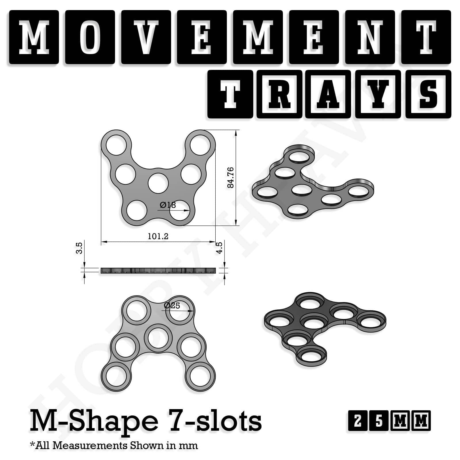 Movement Tray 25mm Movement Trays for Tabletop Games | Waargaming | Full Range