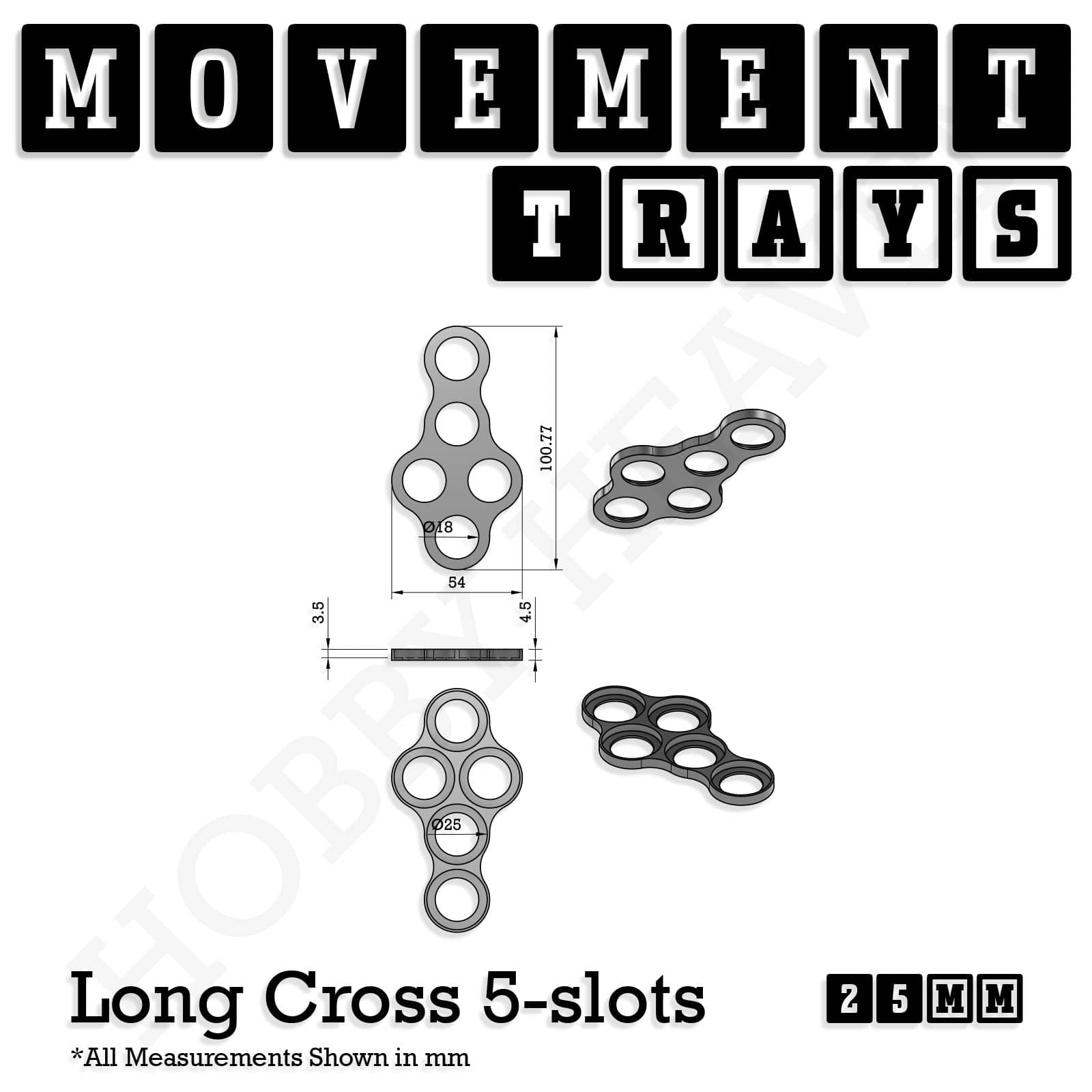 Movement Tray 25mm Movement Trays for Tabletop Games | Waargaming | Full Range