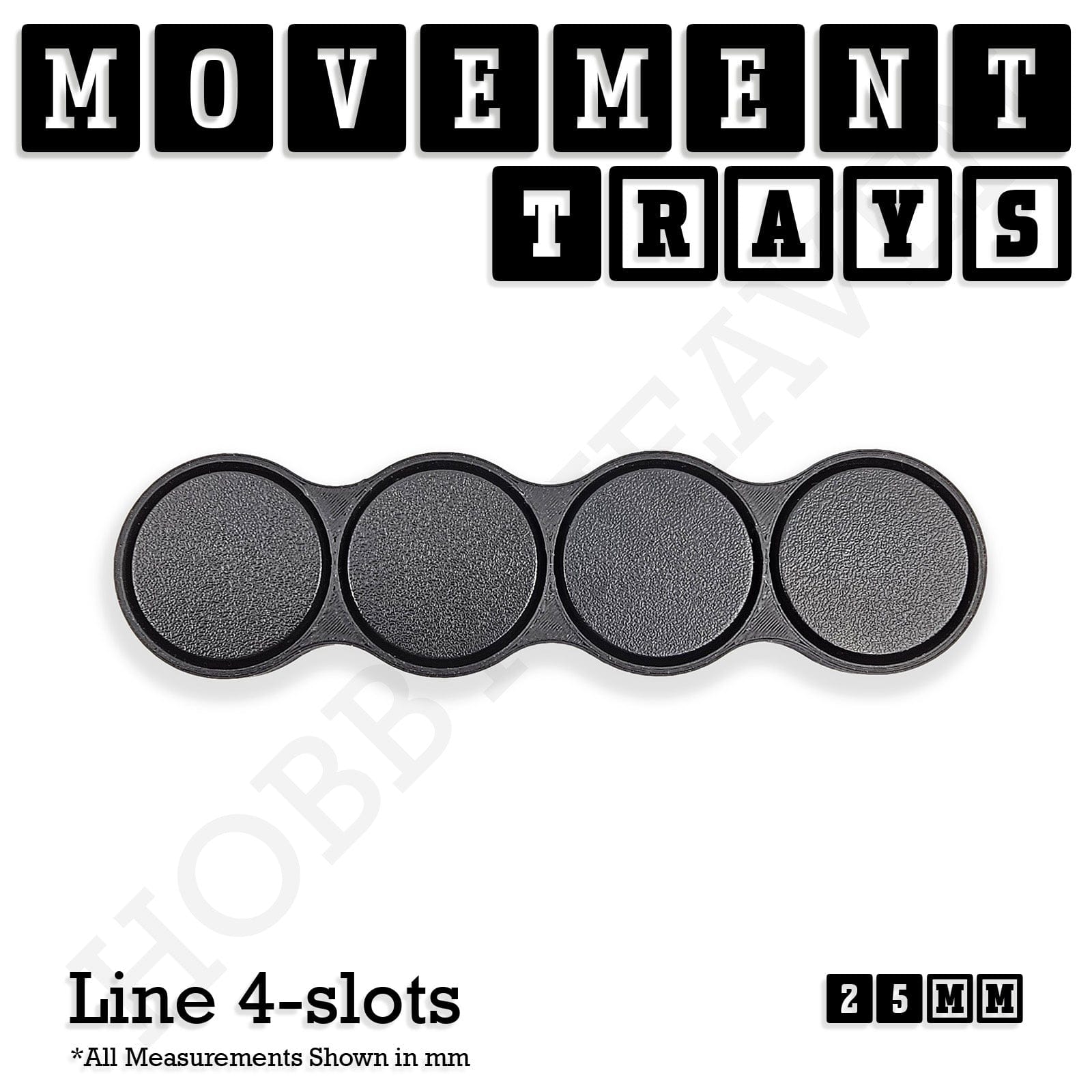 Movement Tray 25mm Movement Trays for Tabletop Games | Waargaming | Full Range