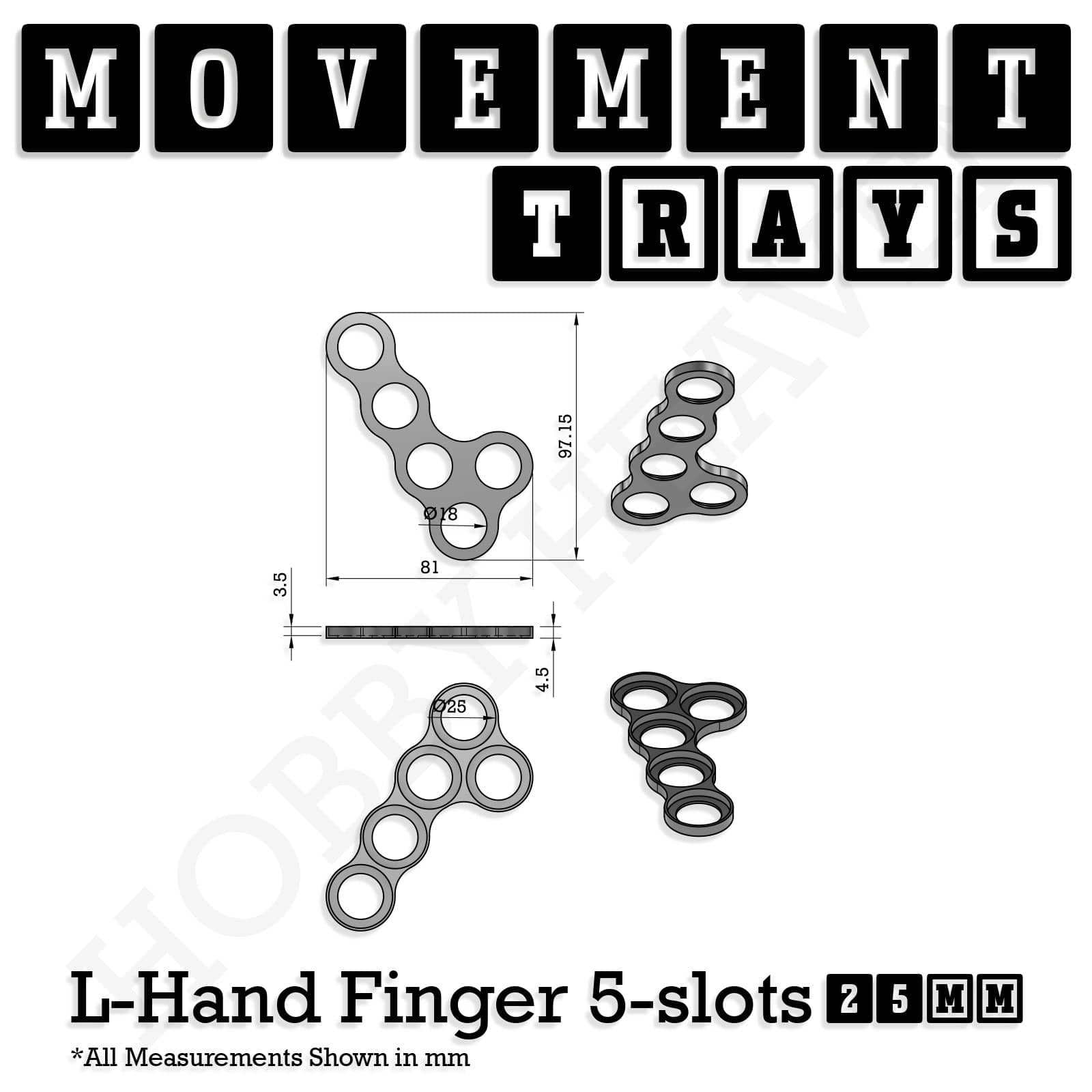 Movement Tray 25mm Movement Trays for Tabletop Games | Waargaming | Full Range