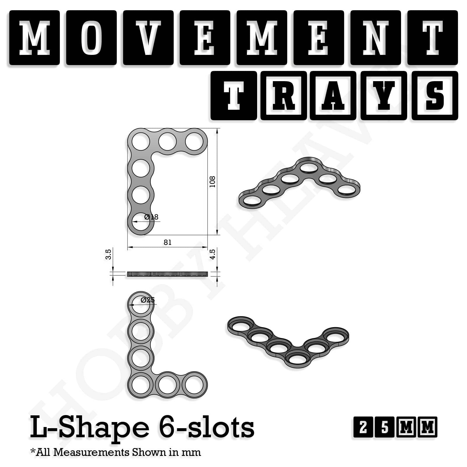 Movement Tray 25mm Movement Trays for Tabletop Games | Waargaming | Full Range