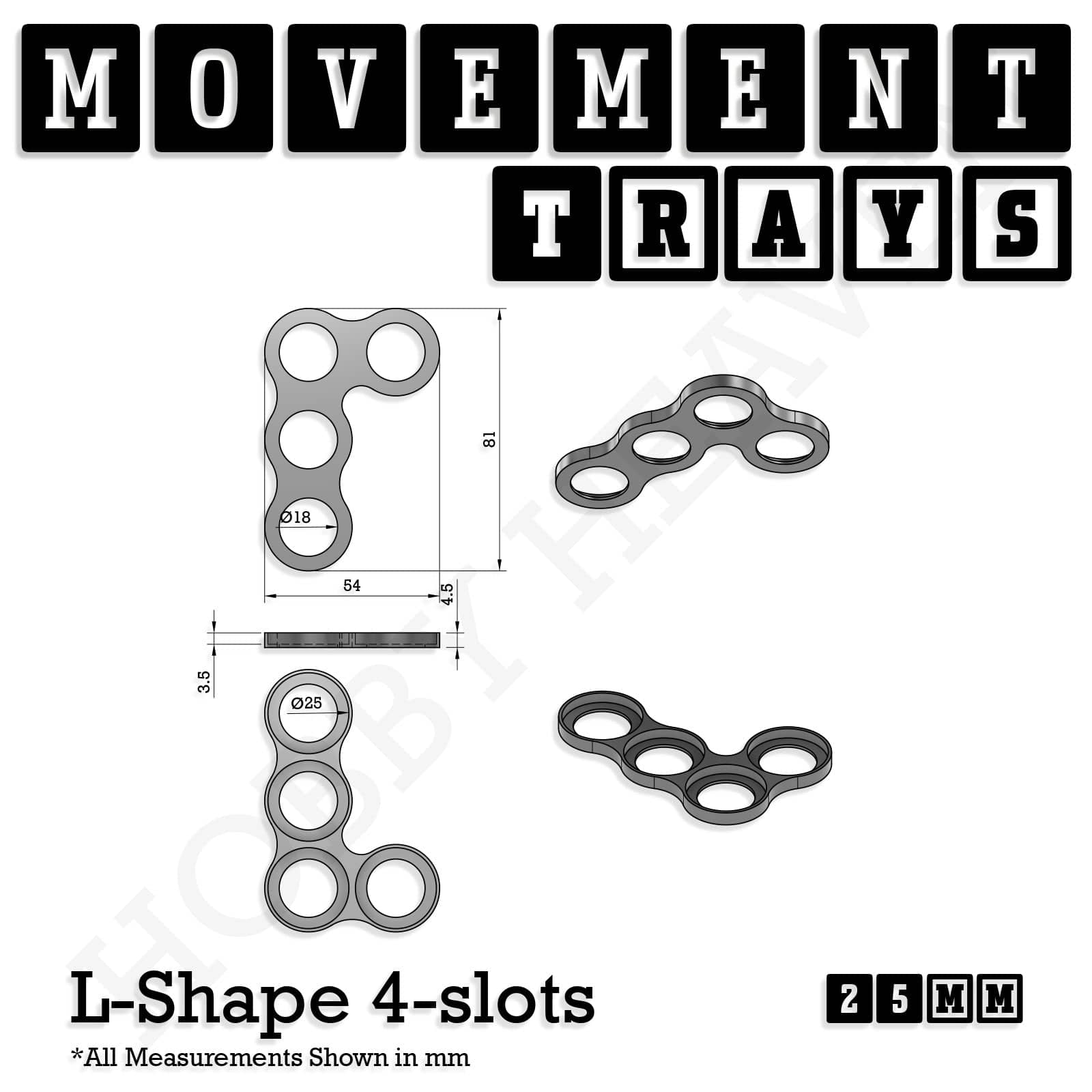 Movement Tray 25mm Movement Trays for Tabletop Games | Waargaming | Full Range
