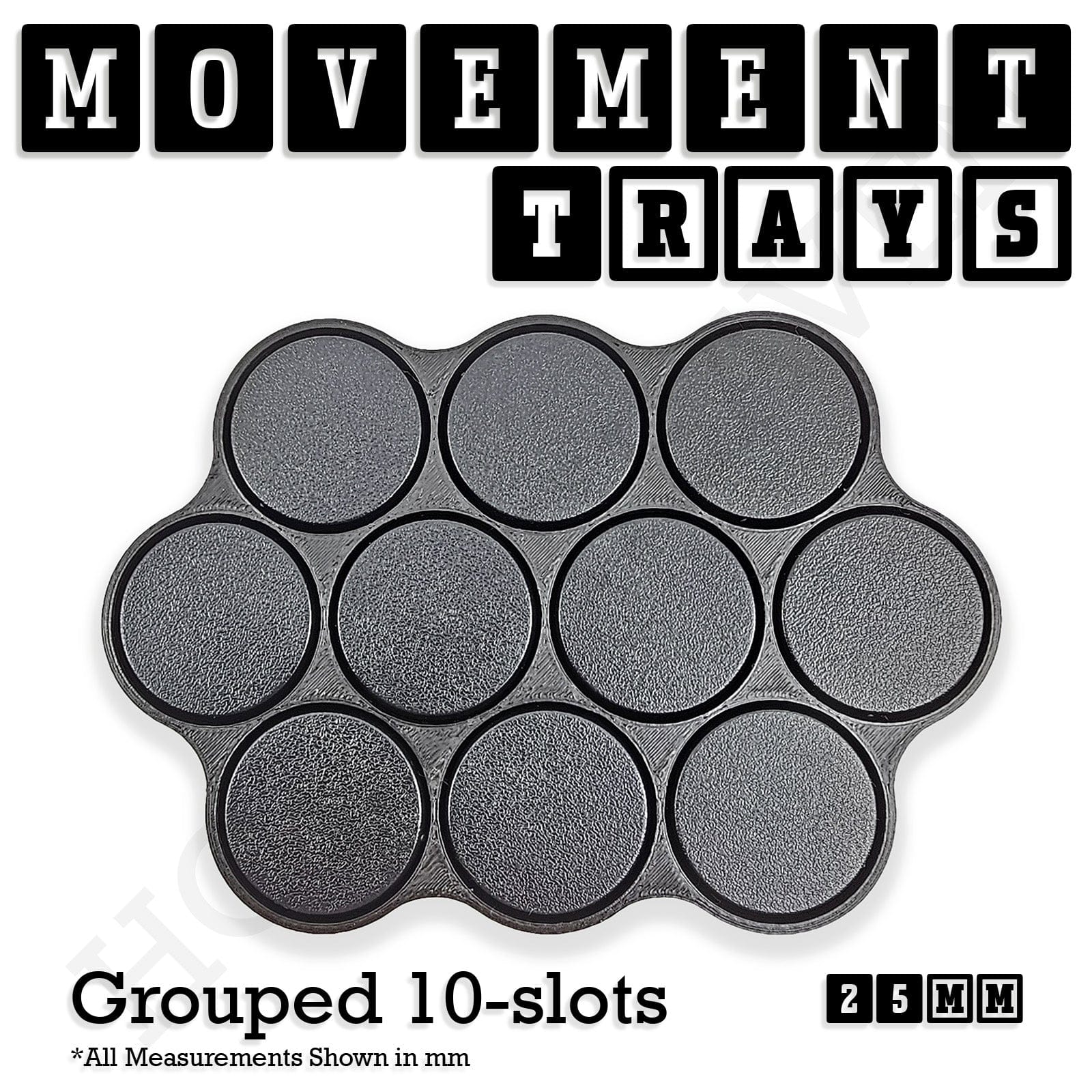Movement Tray 25mm Movement Trays for Tabletop Games | Waargaming | Full Range