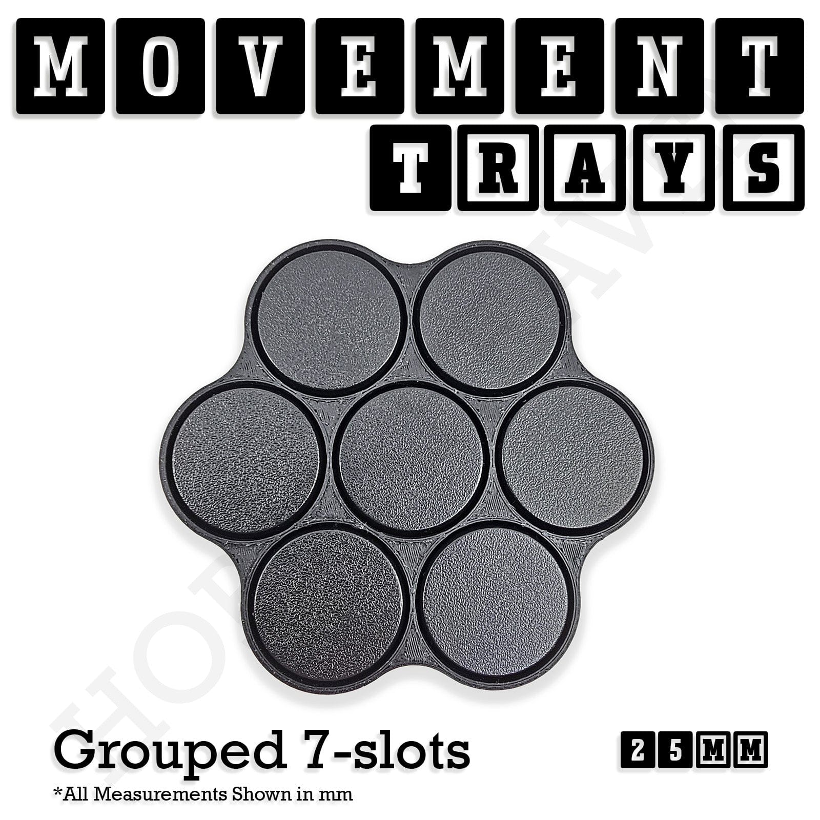 Movement Tray 25mm Movement Trays for Tabletop Games | Waargaming | Full Range
