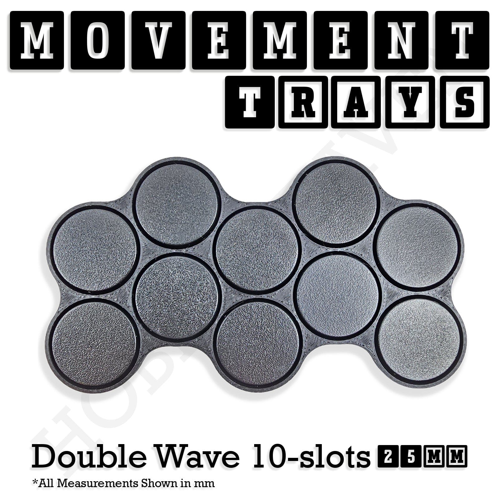 Movement Tray 25mm Movement Trays for Tabletop Games | Waargaming | Full Range
