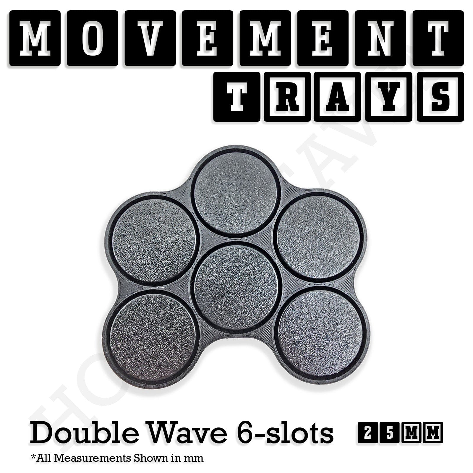 Movement Tray 25mm Movement Trays for Tabletop Games | Waargaming | Full Range