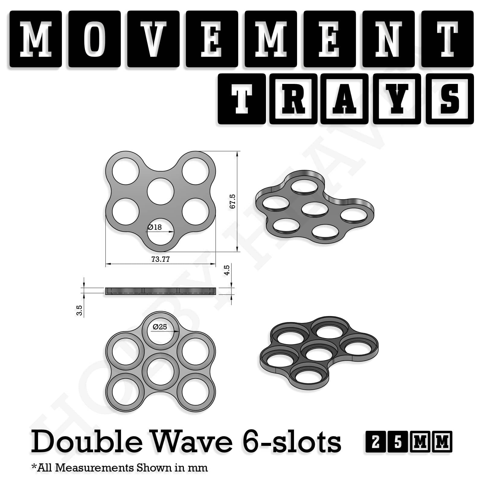 Movement Tray 25mm Movement Trays for Tabletop Games | Waargaming | Full Range