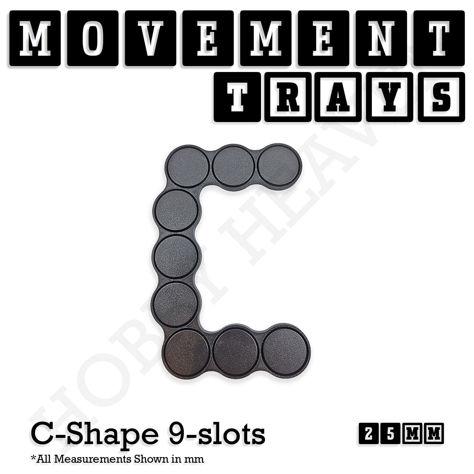Movement Tray 25mm Movement Trays for Tabletop Games | Waargaming | Full Range