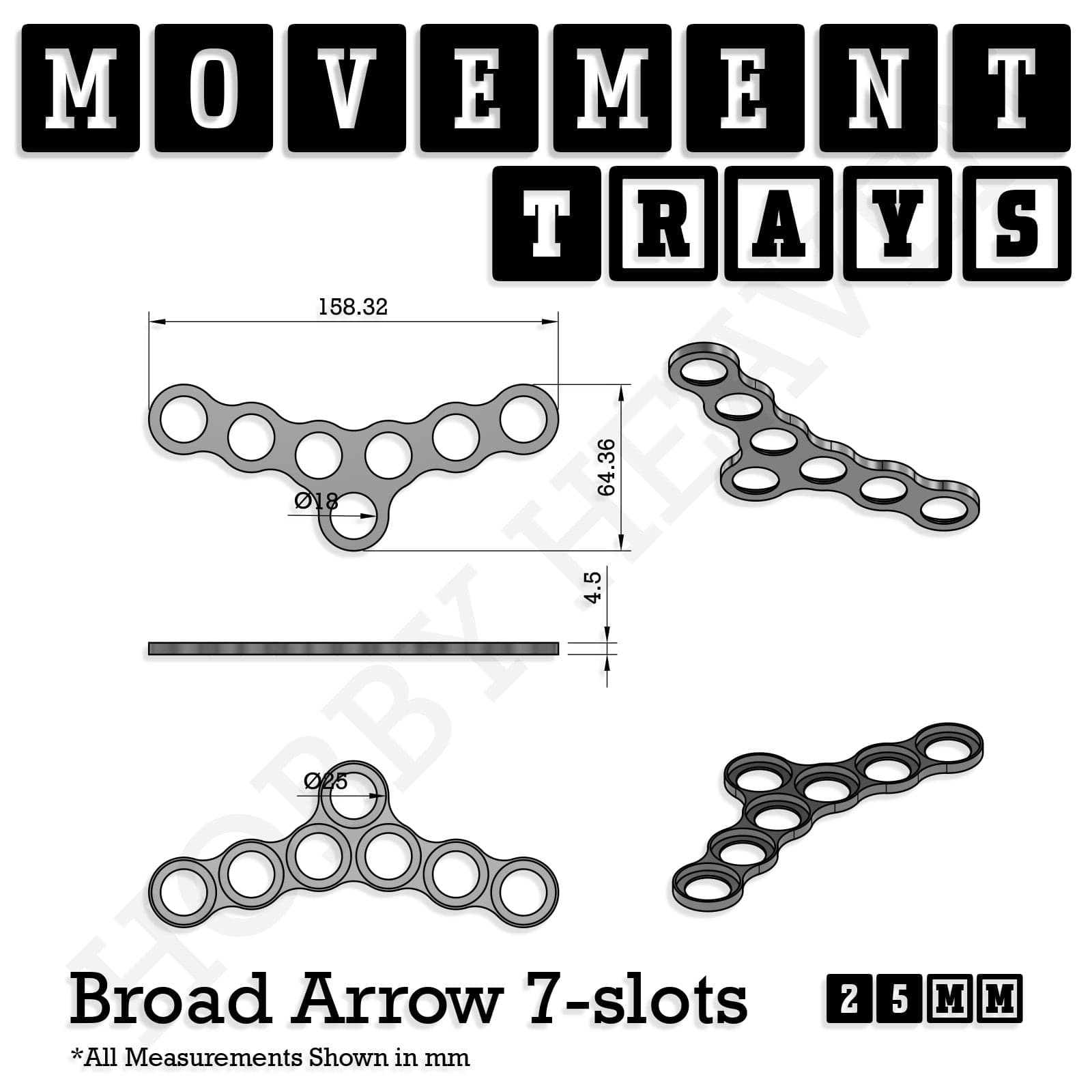 Movement Tray 25mm Movement Trays for Tabletop Games | Waargaming | Full Range
