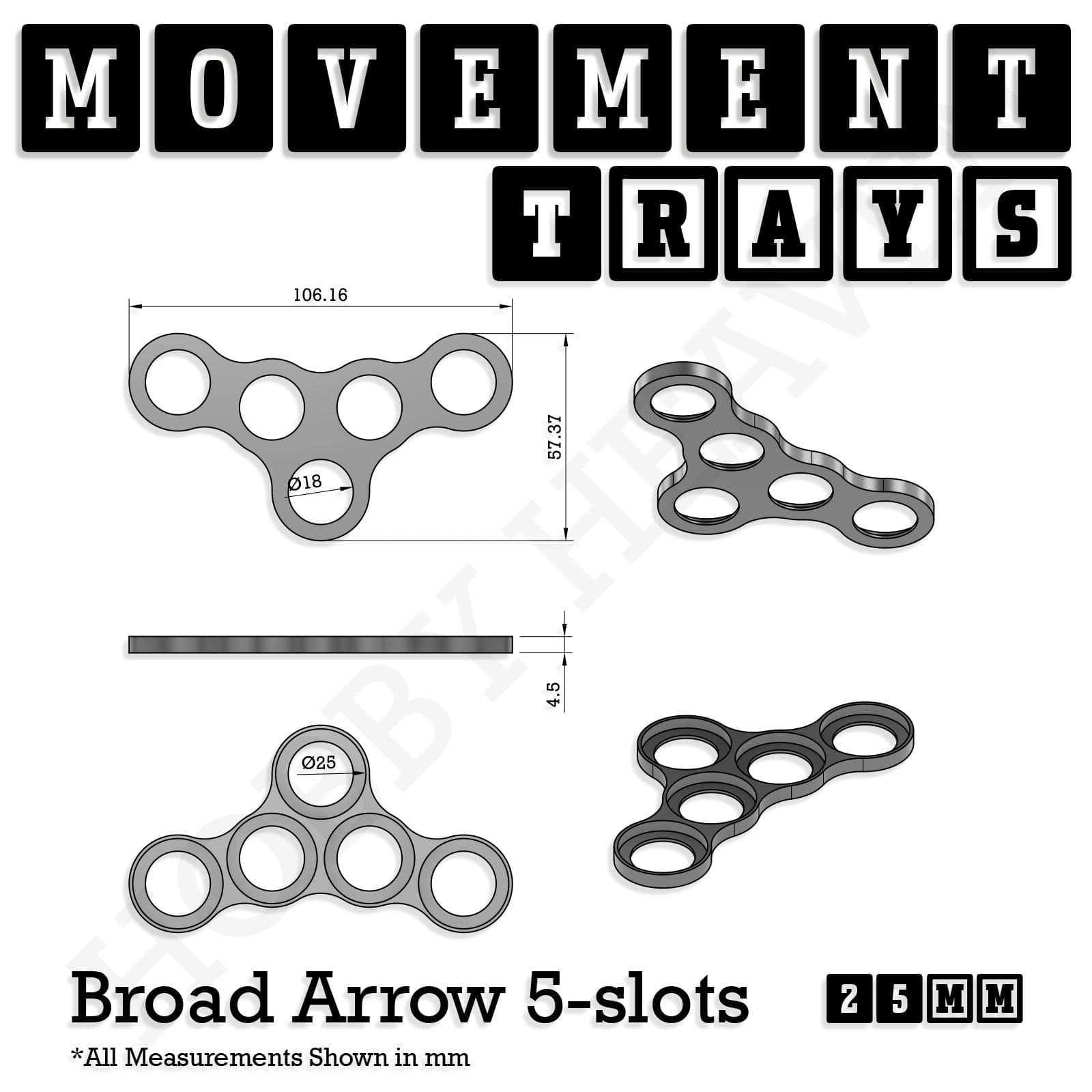 Movement Tray 25mm Movement Trays for Tabletop Games | Waargaming | Full Range