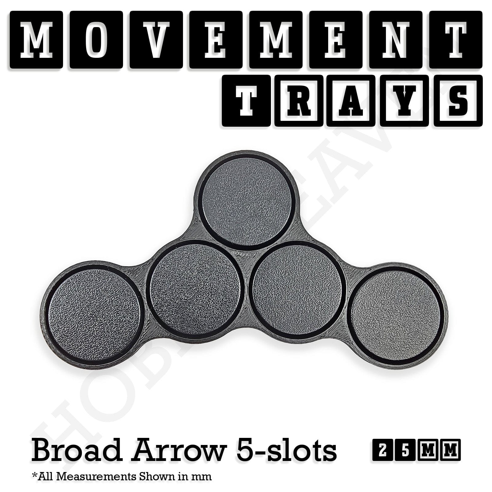 Movement Tray 25mm Movement Trays for Tabletop Games | Waargaming | Full Range