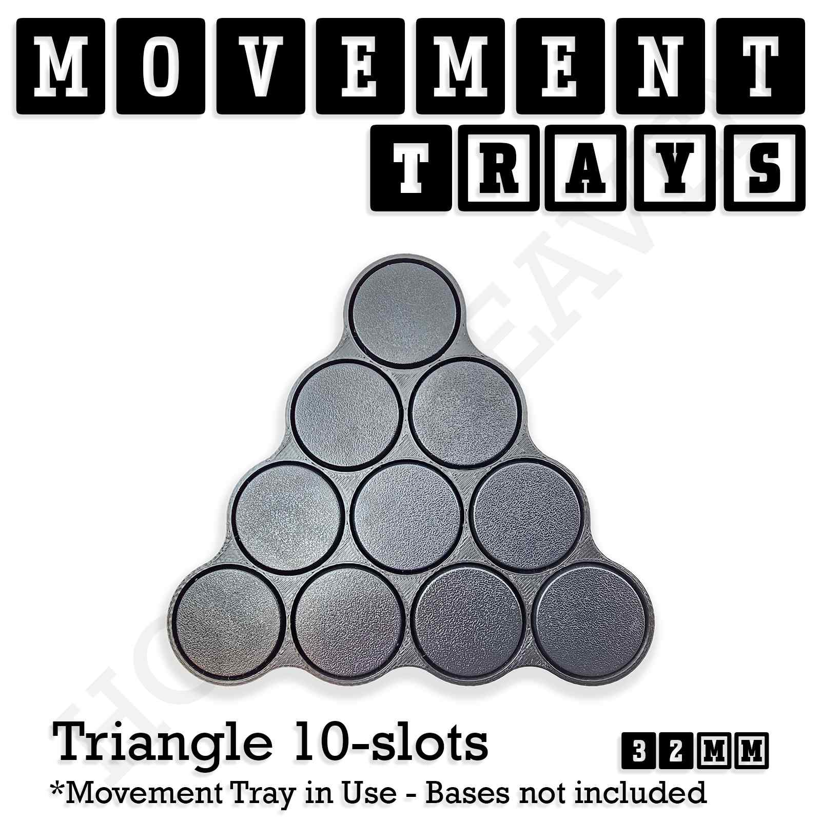 Movement Tray 32mm Movement Tray Triangle 10 slots 32mm Movement Trays for Tabletop Games | Compatible with Popular Miniatures | Full Range