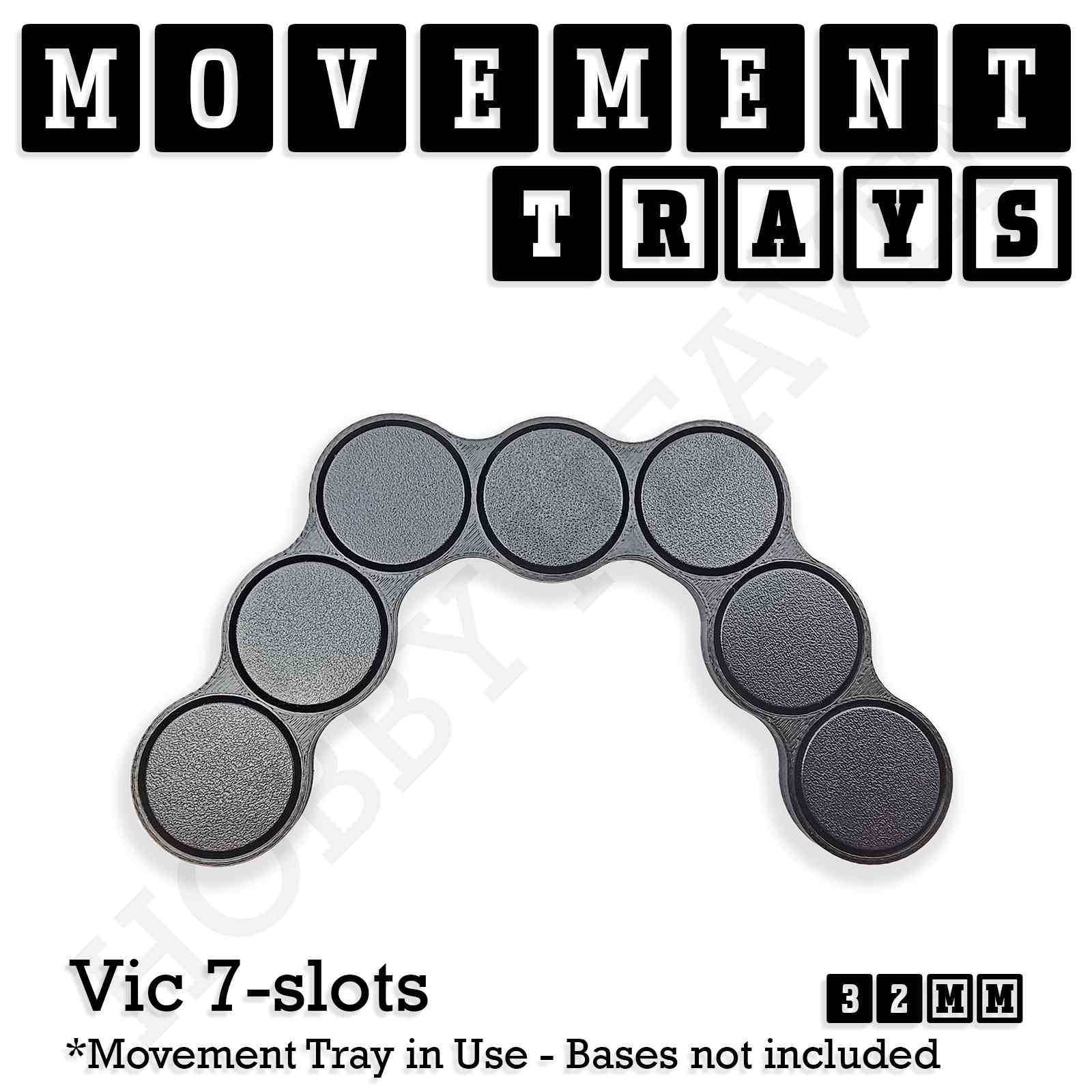Movement Tray 32mm Movement Tray Vic 7 slots 32mm Movement Trays for Tabletop Games | Compatible with Popular Miniatures | Full Range