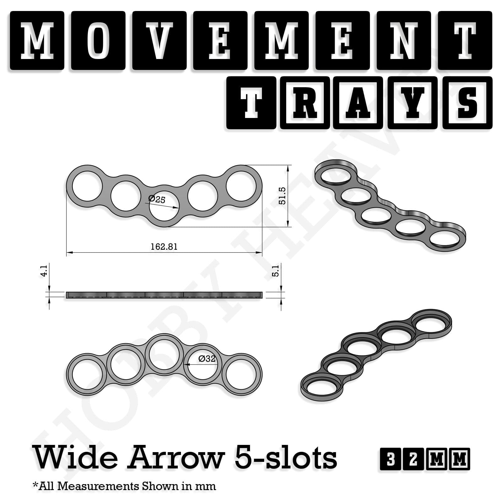 Movement Tray 32mm Movement Trays for Tabletop Games | Compatible with Popular Miniatures | Full Range