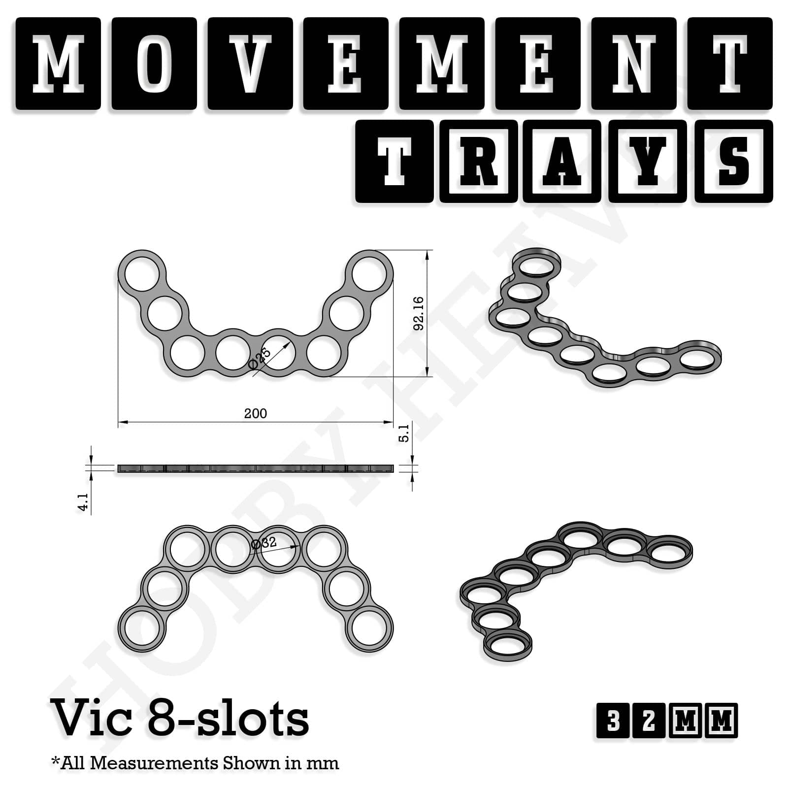 Movement Tray 32mm Movement Trays for Tabletop Games | Compatible with Popular Miniatures | Full Range