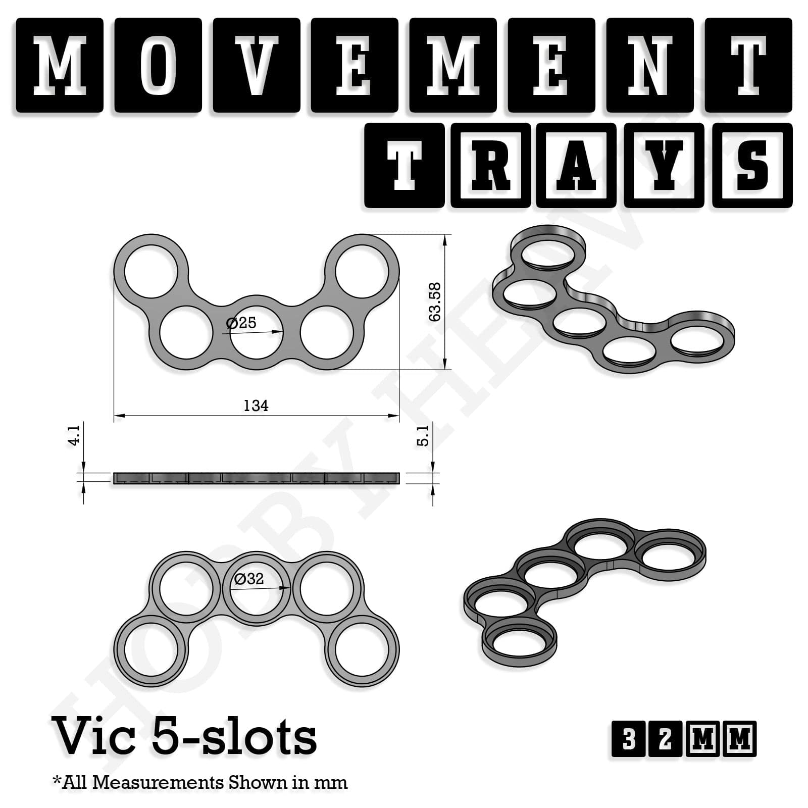 Movement Tray 32mm Movement Trays for Tabletop Games | Compatible with Popular Miniatures | Full Range