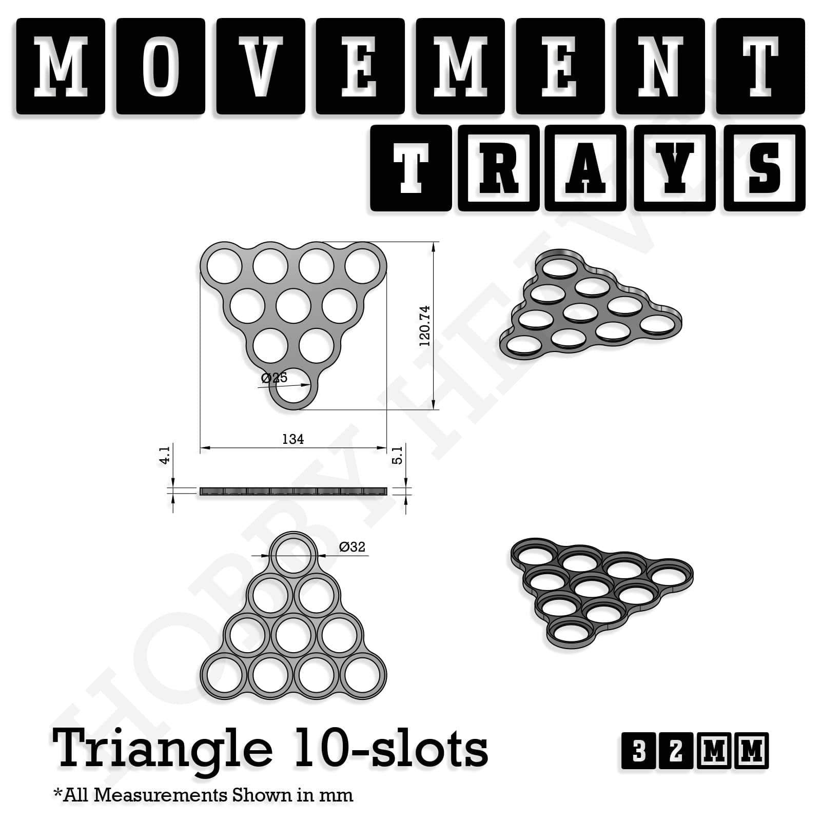 Movement Tray 32mm Movement Trays for Tabletop Games | Compatible with Popular Miniatures | Full Range