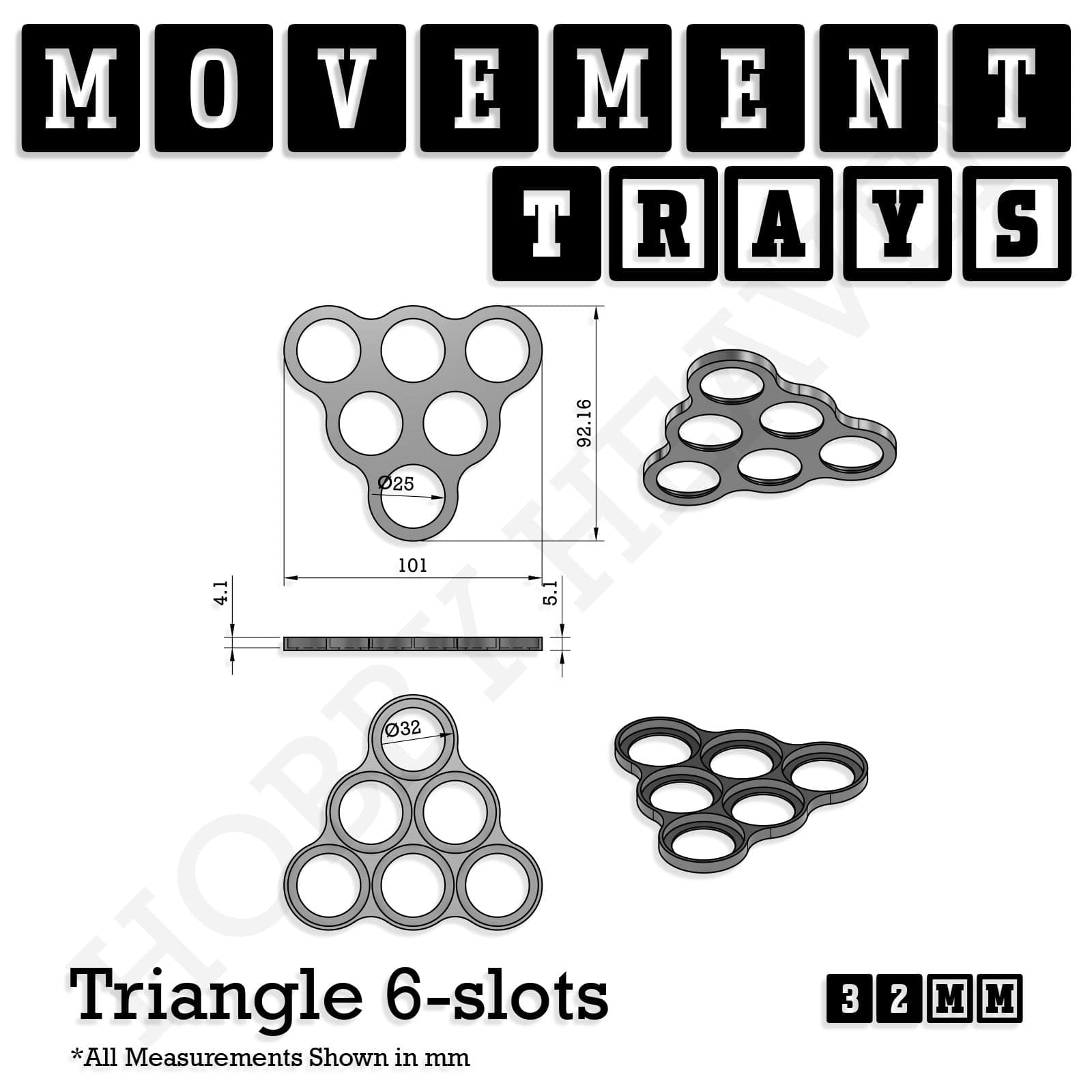 Movement Tray 32mm Movement Trays for Tabletop Games | Compatible with Popular Miniatures | Full Range