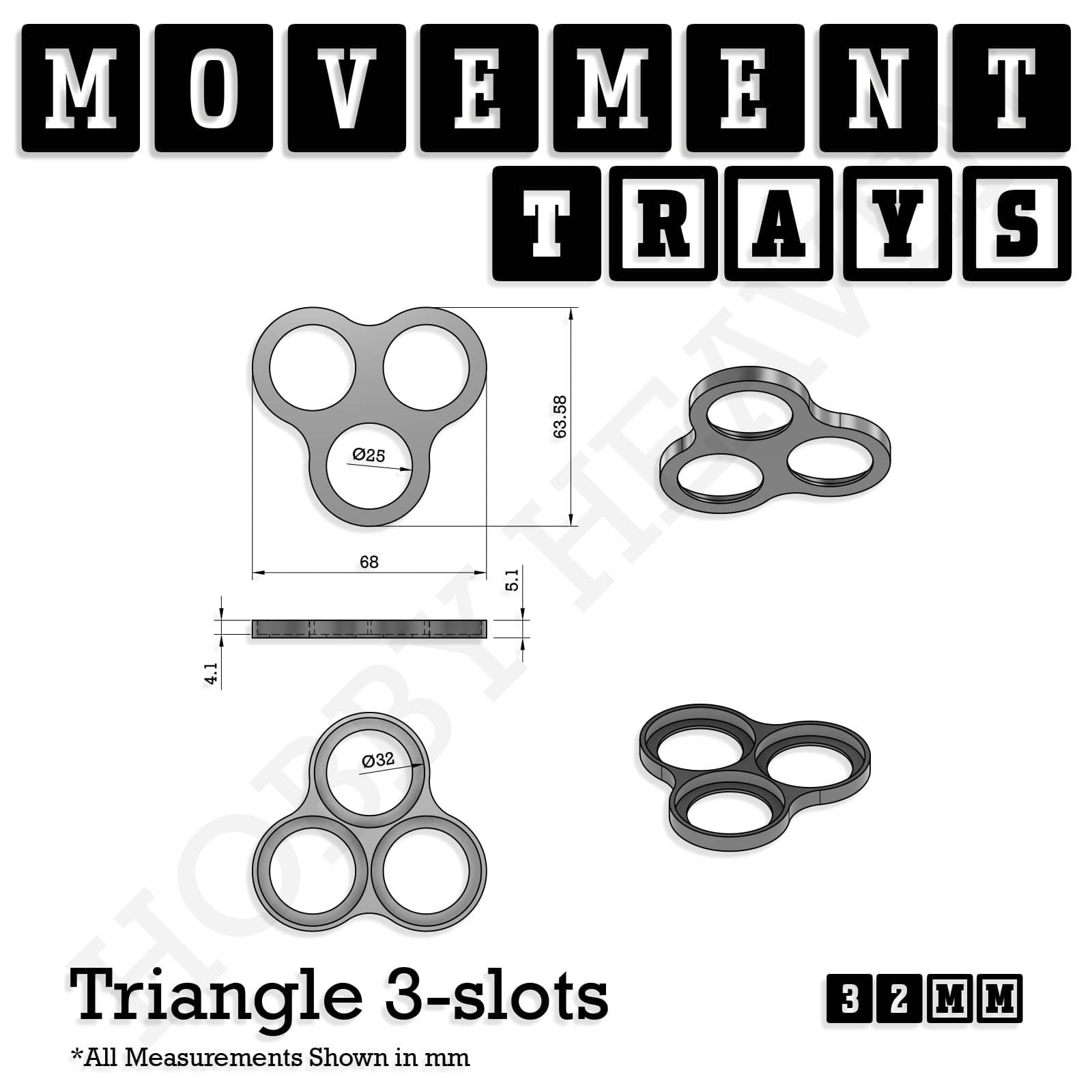 Movement Tray 32mm Movement Trays for Tabletop Games | Compatible with Popular Miniatures | Full Range