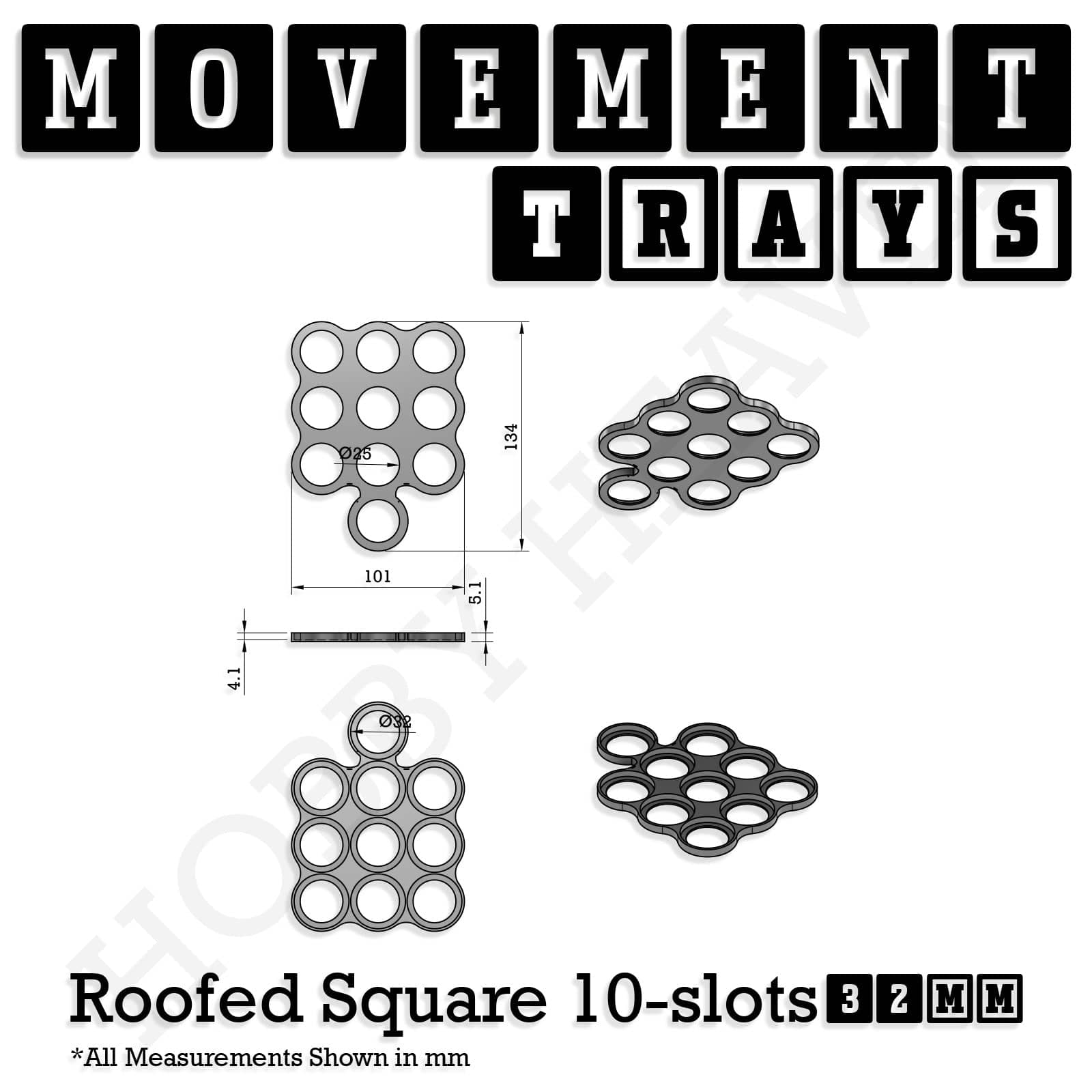 Movement Tray 32mm Movement Trays for Tabletop Games | Compatible with Popular Miniatures | Full Range