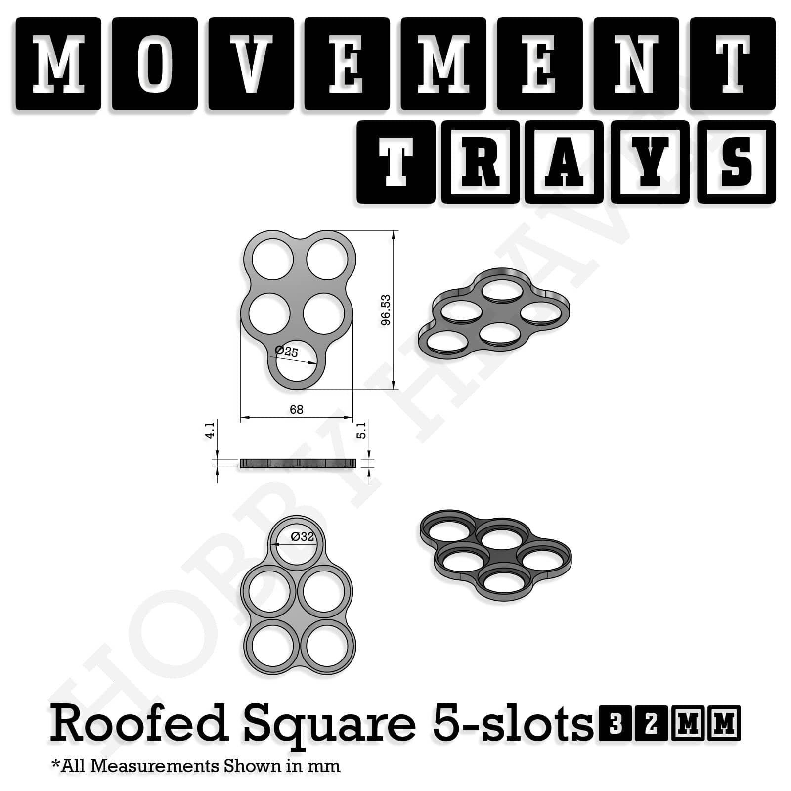 Movement Tray 32mm Movement Trays for Tabletop Games | Compatible with Popular Miniatures | Full Range