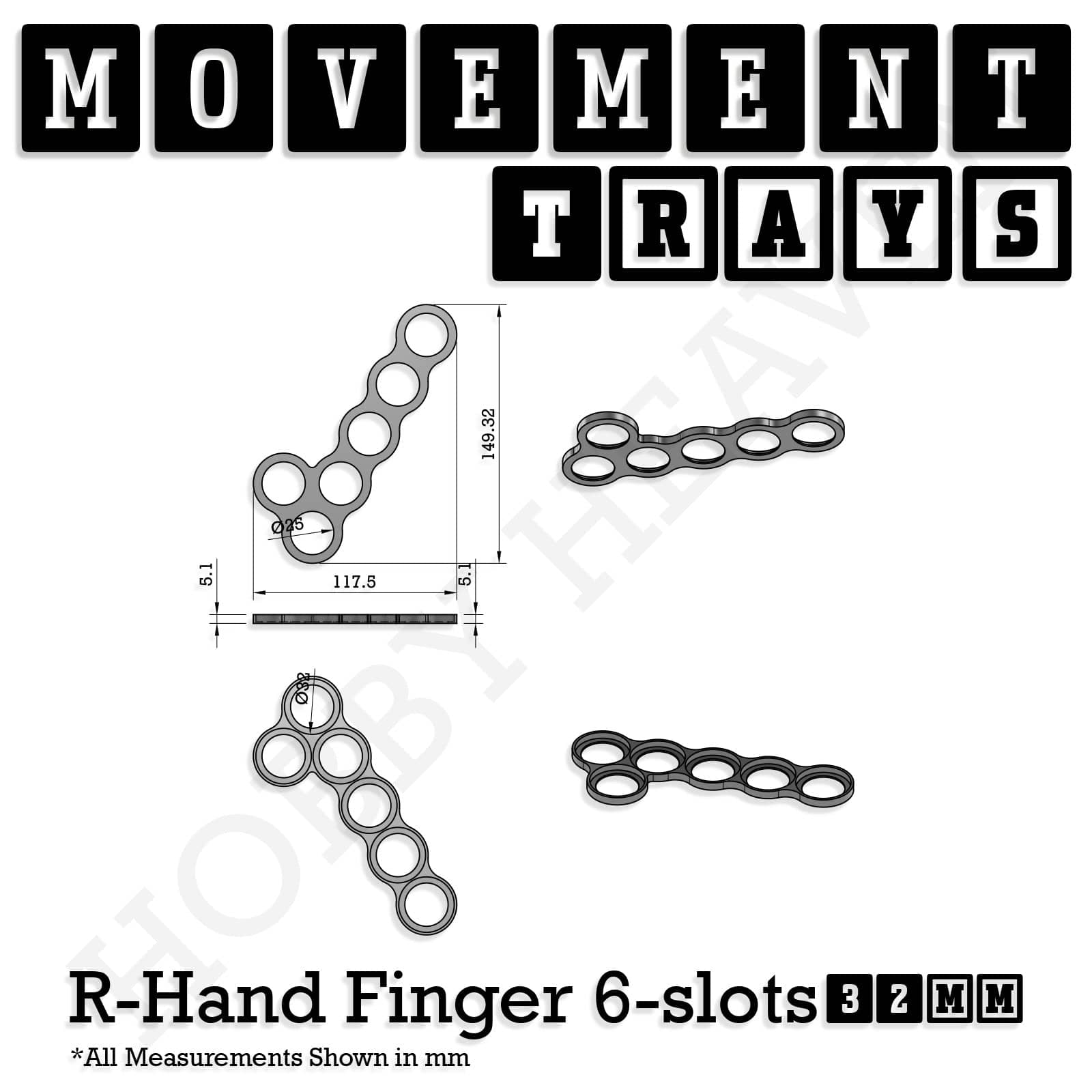 Movement Tray 32mm Movement Trays for Tabletop Games | Compatible with Popular Miniatures | Full Range