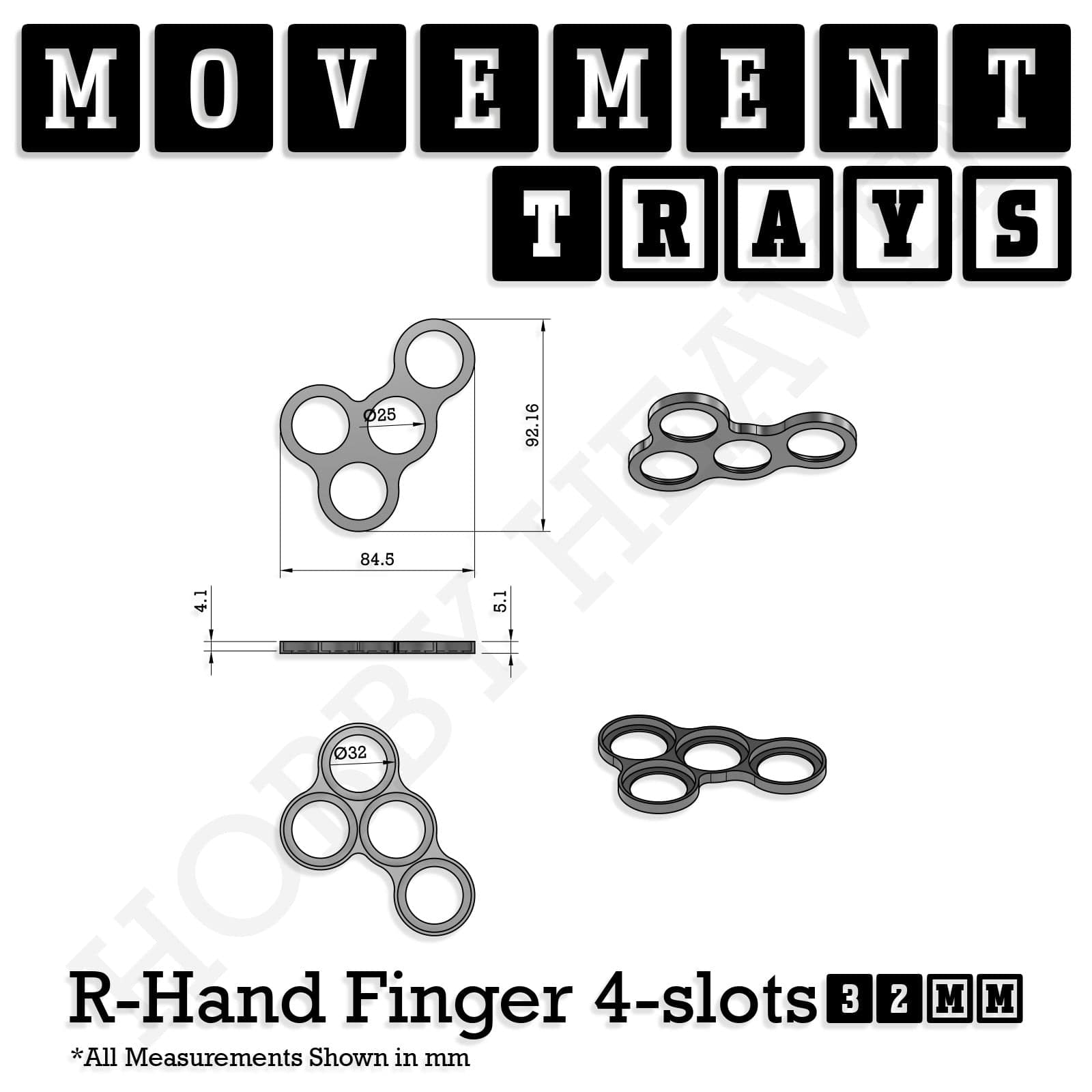 Movement Tray 32mm Movement Trays for Tabletop Games | Compatible with Popular Miniatures | Full Range
