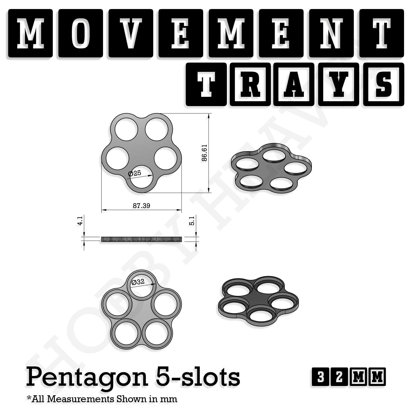 Movement Tray 32mm Movement Trays for Tabletop Games | Compatible with Popular Miniatures | Full Range