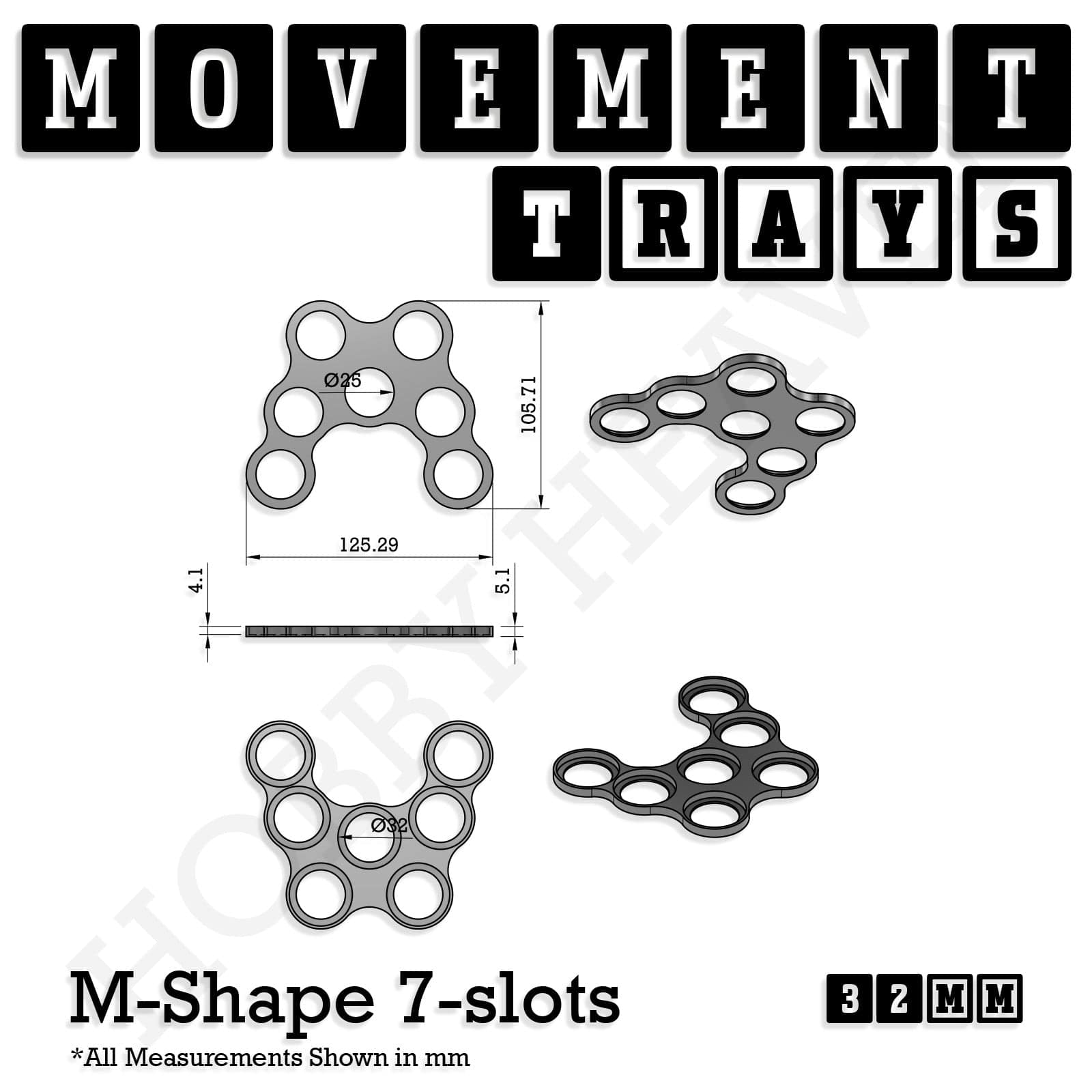 Movement Tray 32mm Movement Trays for Tabletop Games | Compatible with Popular Miniatures | Full Range