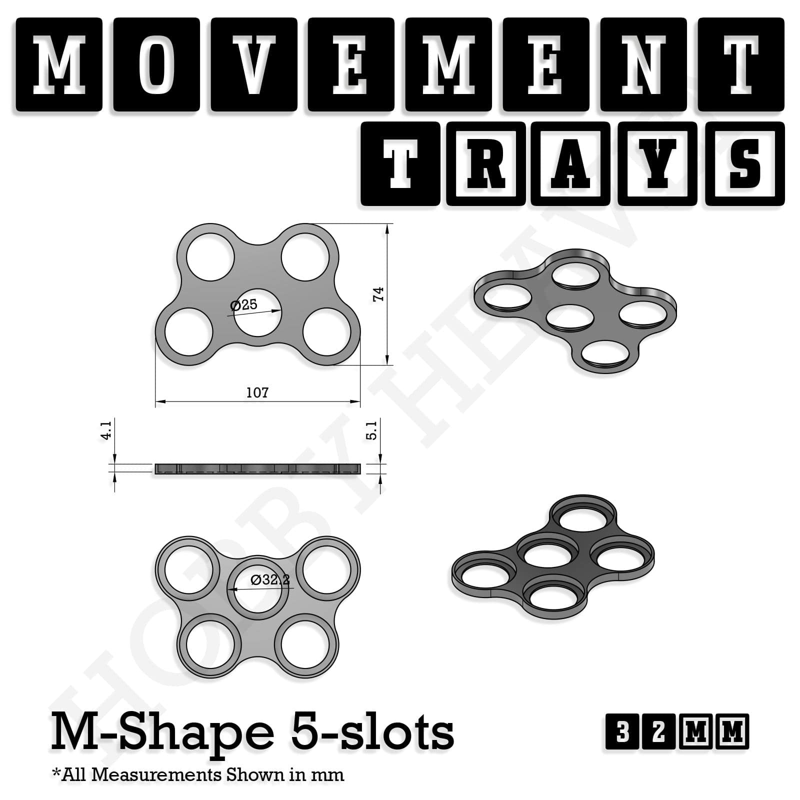 Movement Tray 32mm Movement Trays for Tabletop Games | Compatible with Popular Miniatures | Full Range
