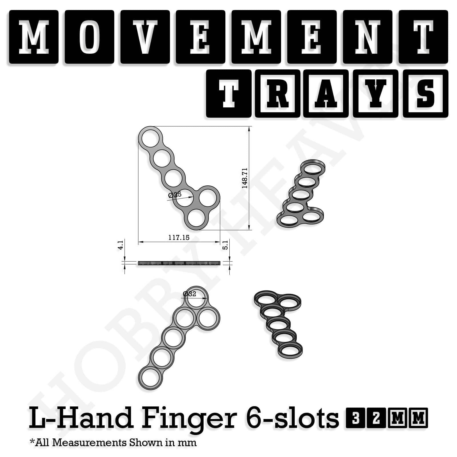 Movement Tray 32mm Movement Trays for Tabletop Games | Compatible with Popular Miniatures | Full Range