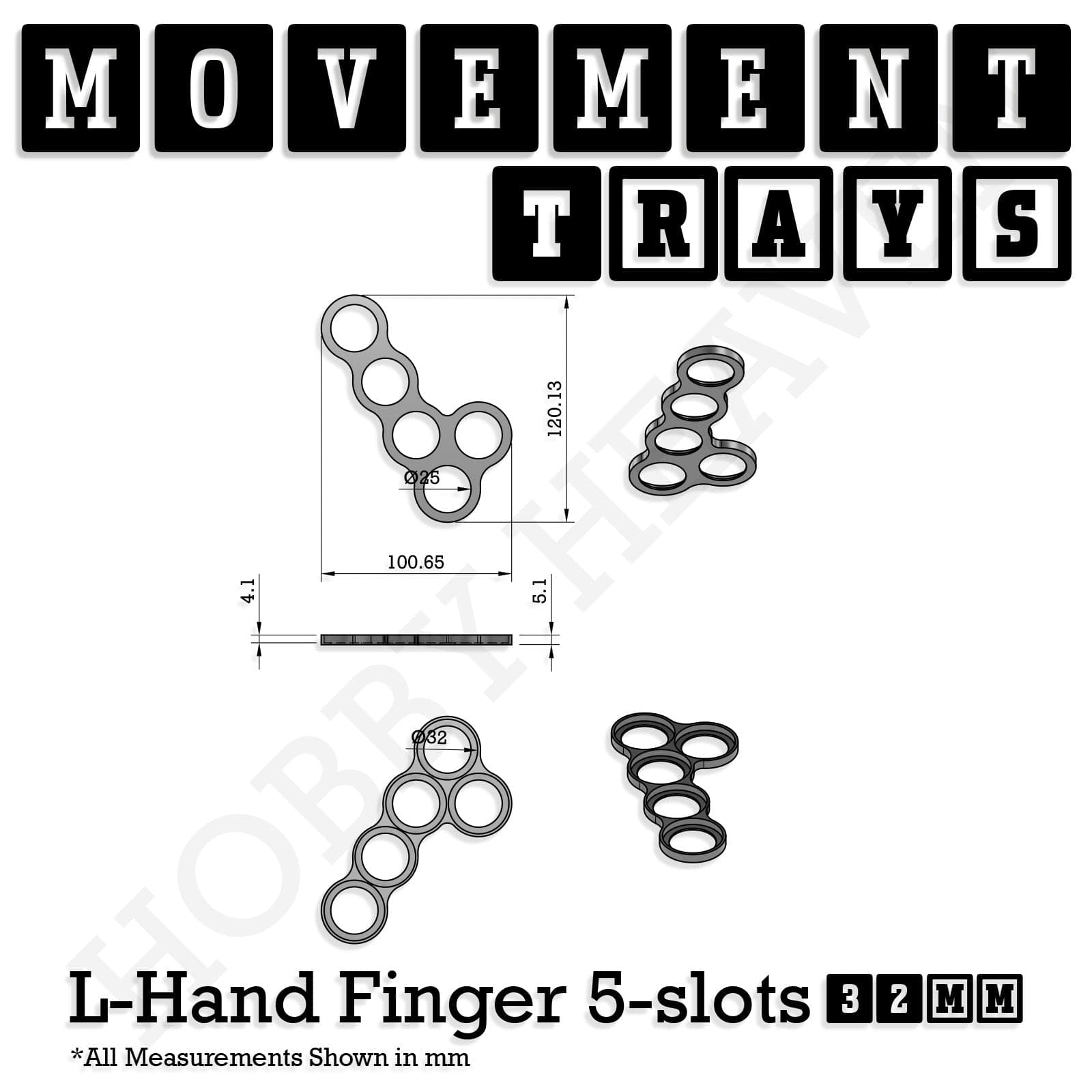 Movement Tray 32mm Movement Trays for Tabletop Games | Compatible with Popular Miniatures | Full Range