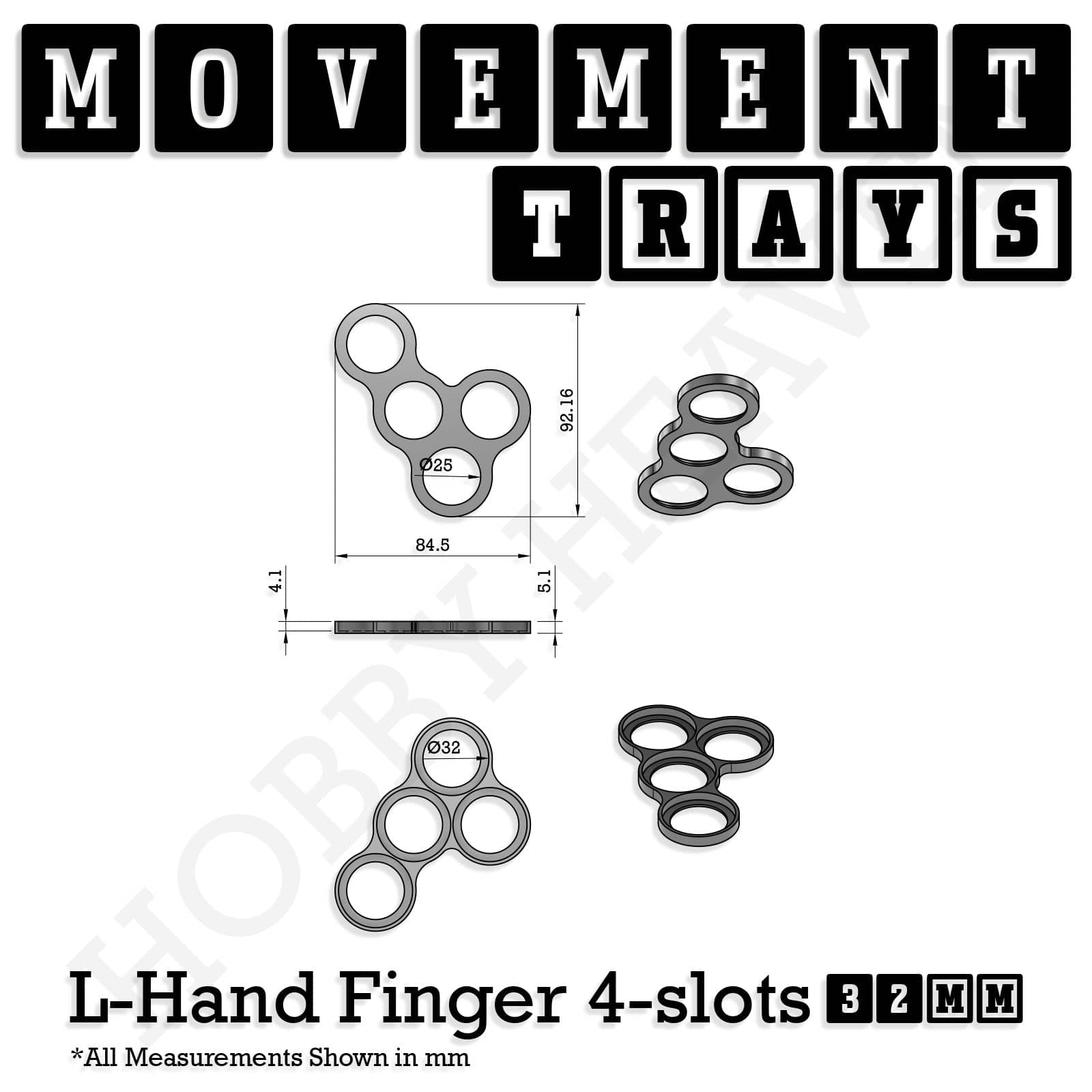 Movement Tray 32mm Movement Trays for Tabletop Games | Compatible with Popular Miniatures | Full Range