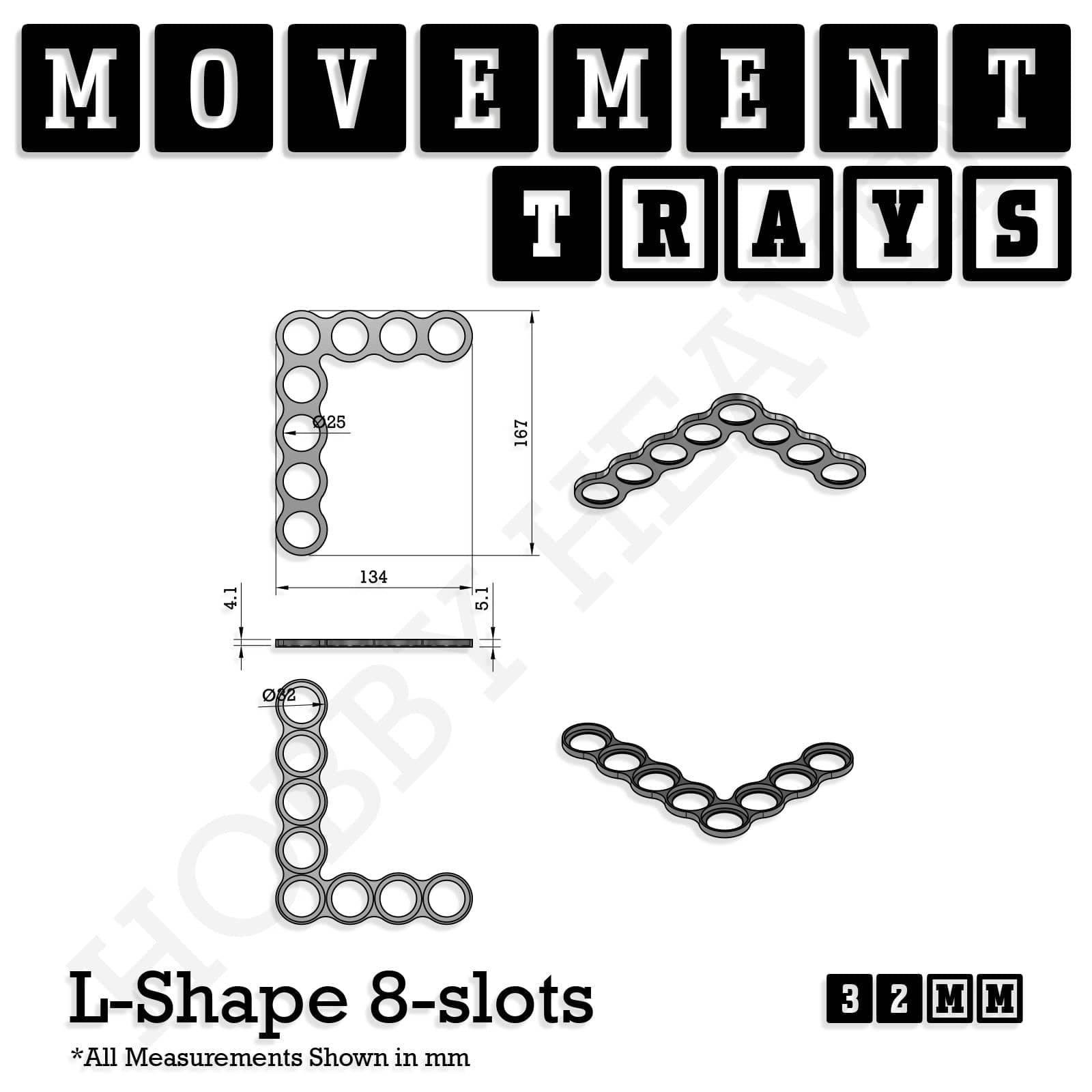 Movement Tray 32mm Movement Trays for Tabletop Games | Compatible with Popular Miniatures | Full Range