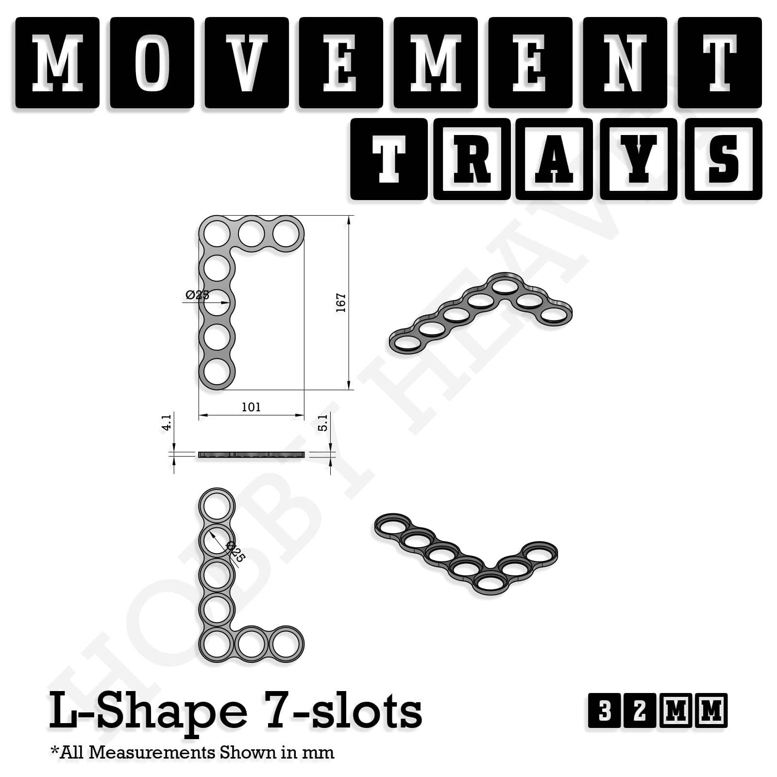 Movement Tray 32mm Movement Trays for Tabletop Games | Compatible with Popular Miniatures | Full Range