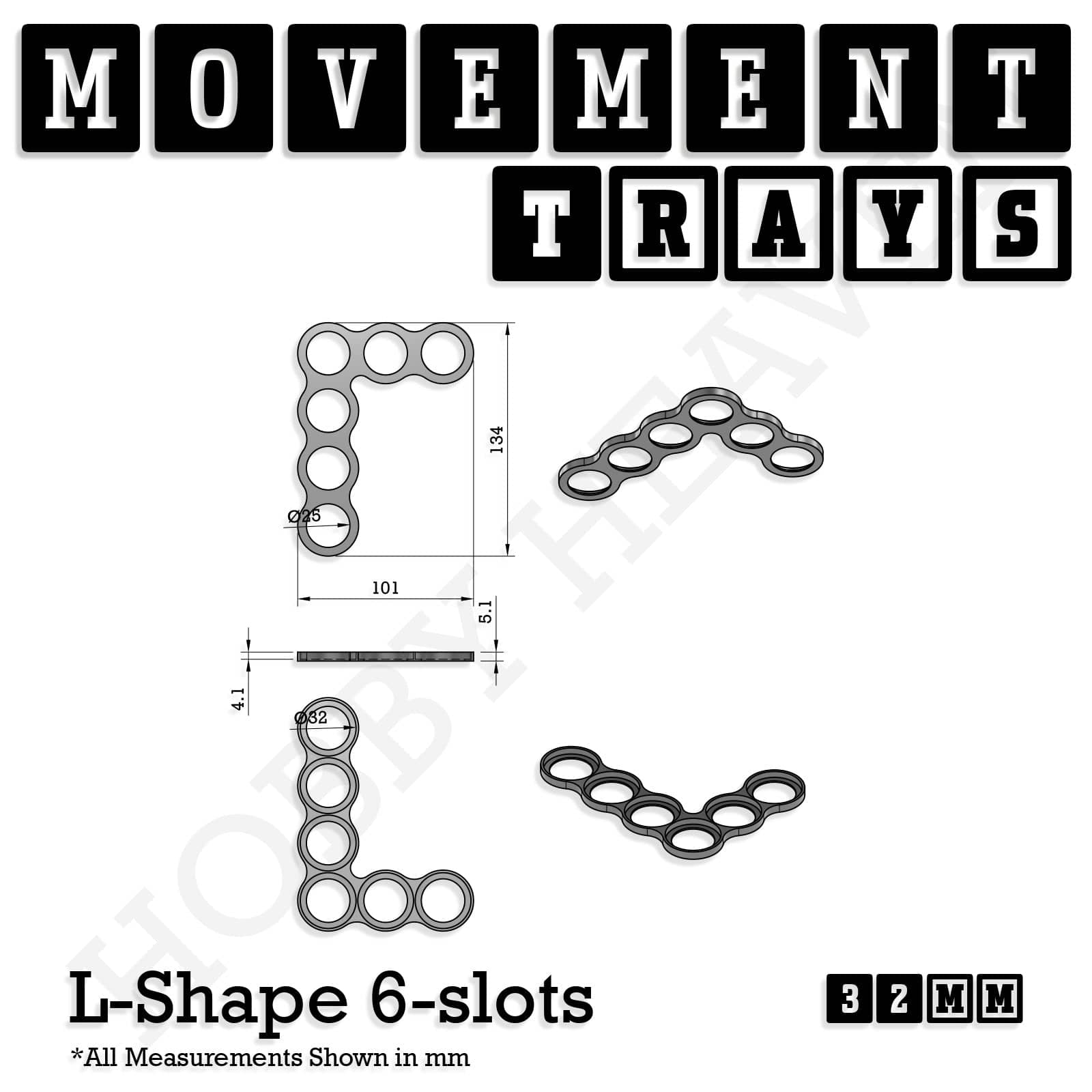 Movement Tray 32mm Movement Trays for Tabletop Games | Compatible with Popular Miniatures | Full Range