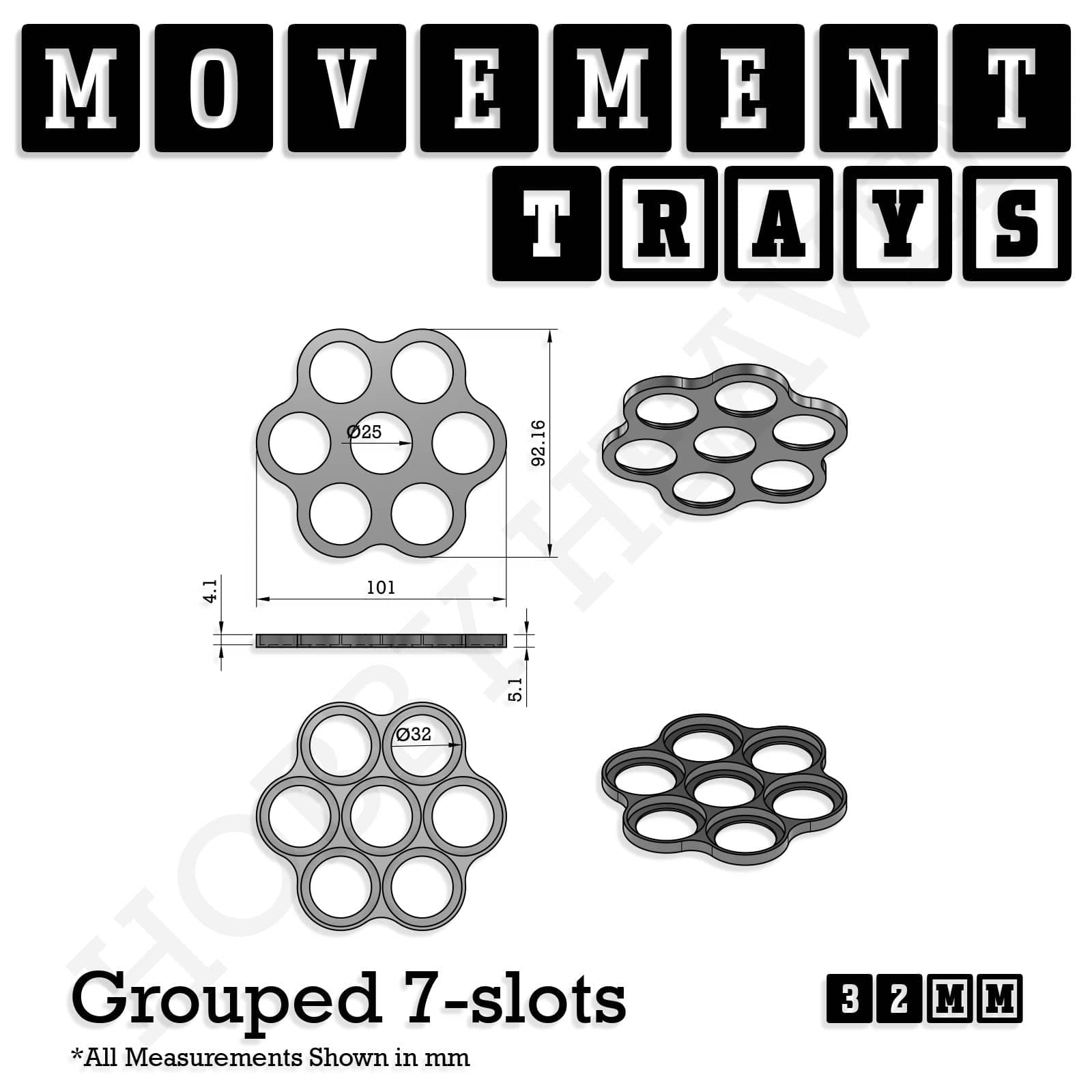 Movement Tray 32mm Movement Trays for Tabletop Games | Compatible with Popular Miniatures | Full Range