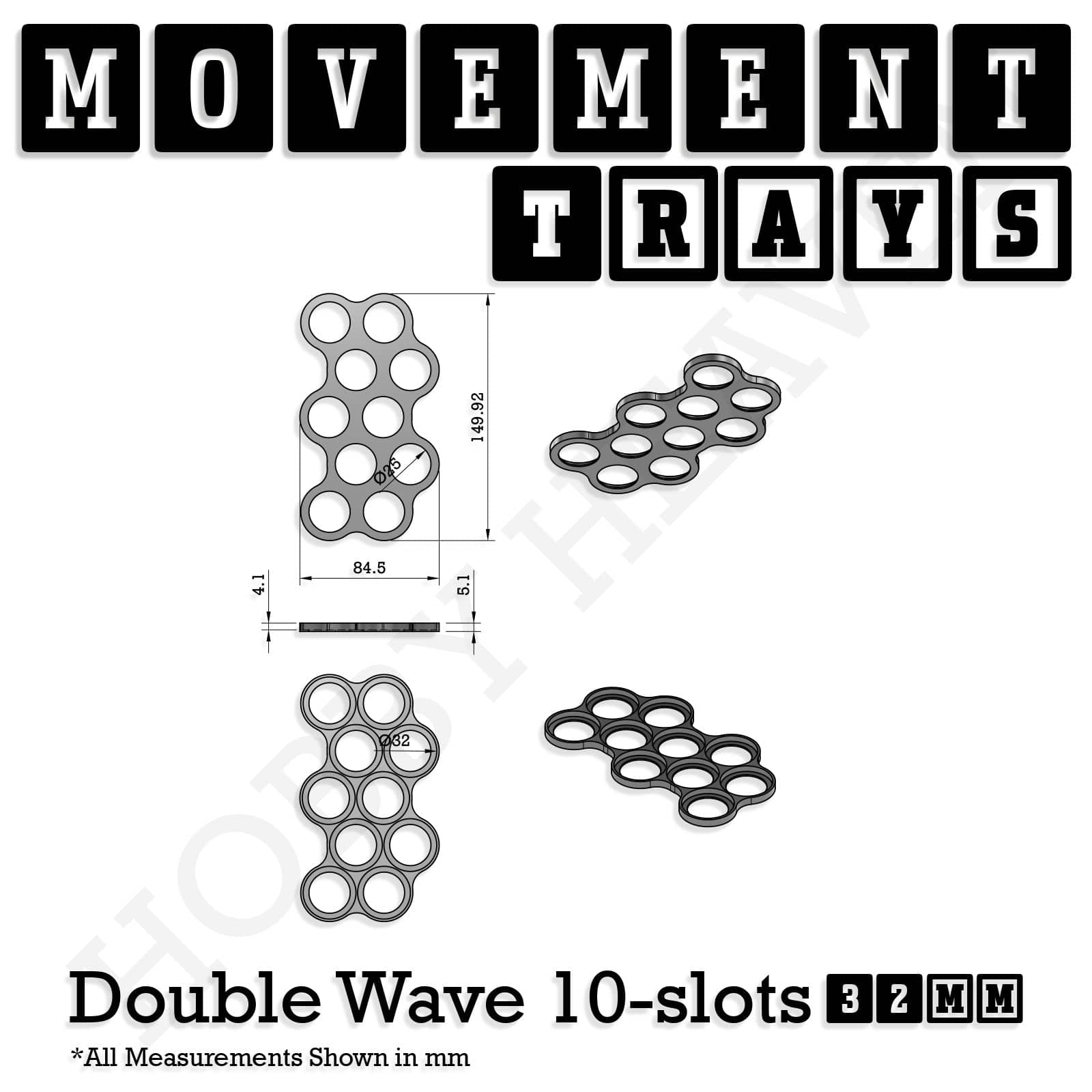 Movement Tray 32mm Movement Trays for Tabletop Games | Compatible with Popular Miniatures | Full Range