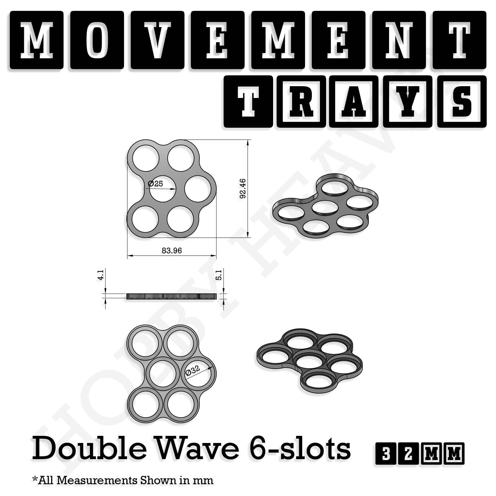 Movement Tray 32mm Movement Trays for Tabletop Games | Compatible with Popular Miniatures | Full Range