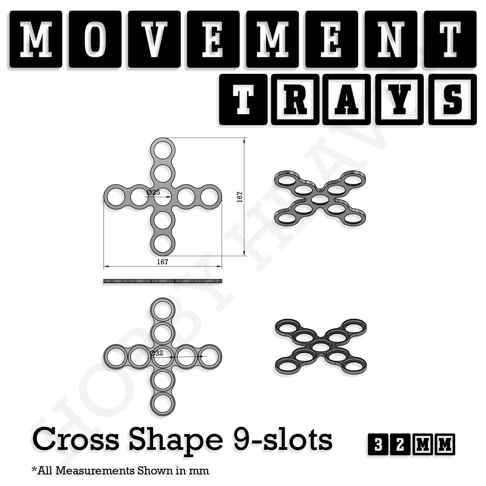 Movement Tray 32mm Movement Trays for Tabletop Games | Compatible with Popular Miniatures | Full Range